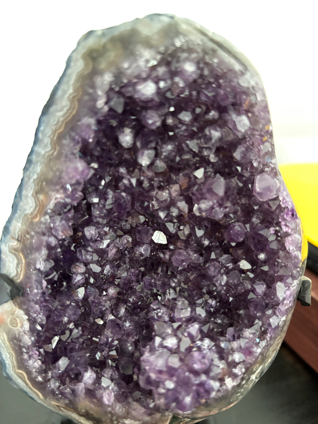 Natural Amethyst Geode on Stand | Premium Brazilian Crystal Display | Large Collector Mineral | Luxury Home Decor