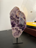 Chevron Amethyst Slab on Stand | Premium Brazilian Mineral Specimen | Collector Crystal Display | Luxury Home Decor