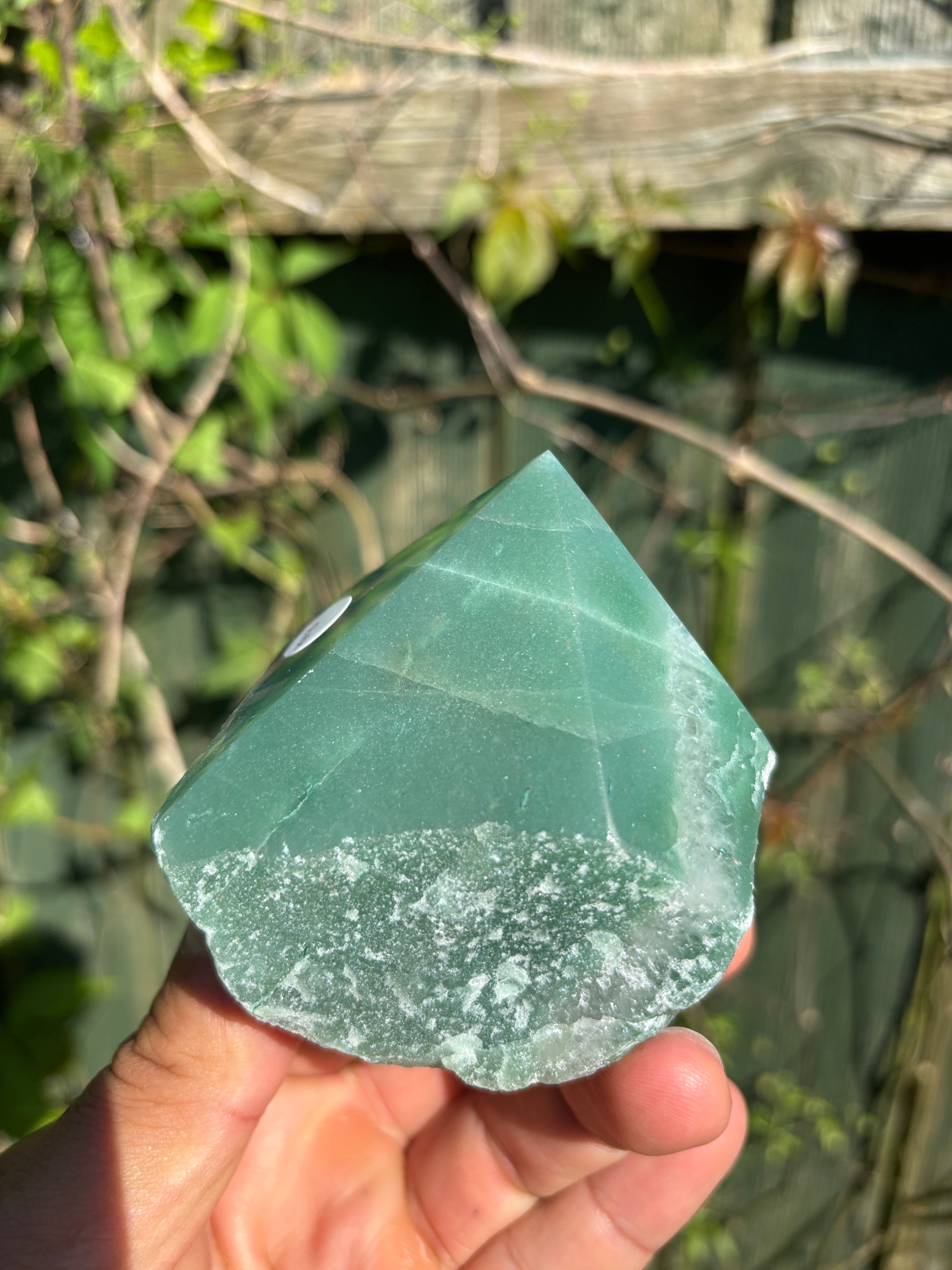 Green Quartz Cut Base | Extra Quality Brazilian Crystal | Polished Free Standing Mineral Specimen | Home Decor