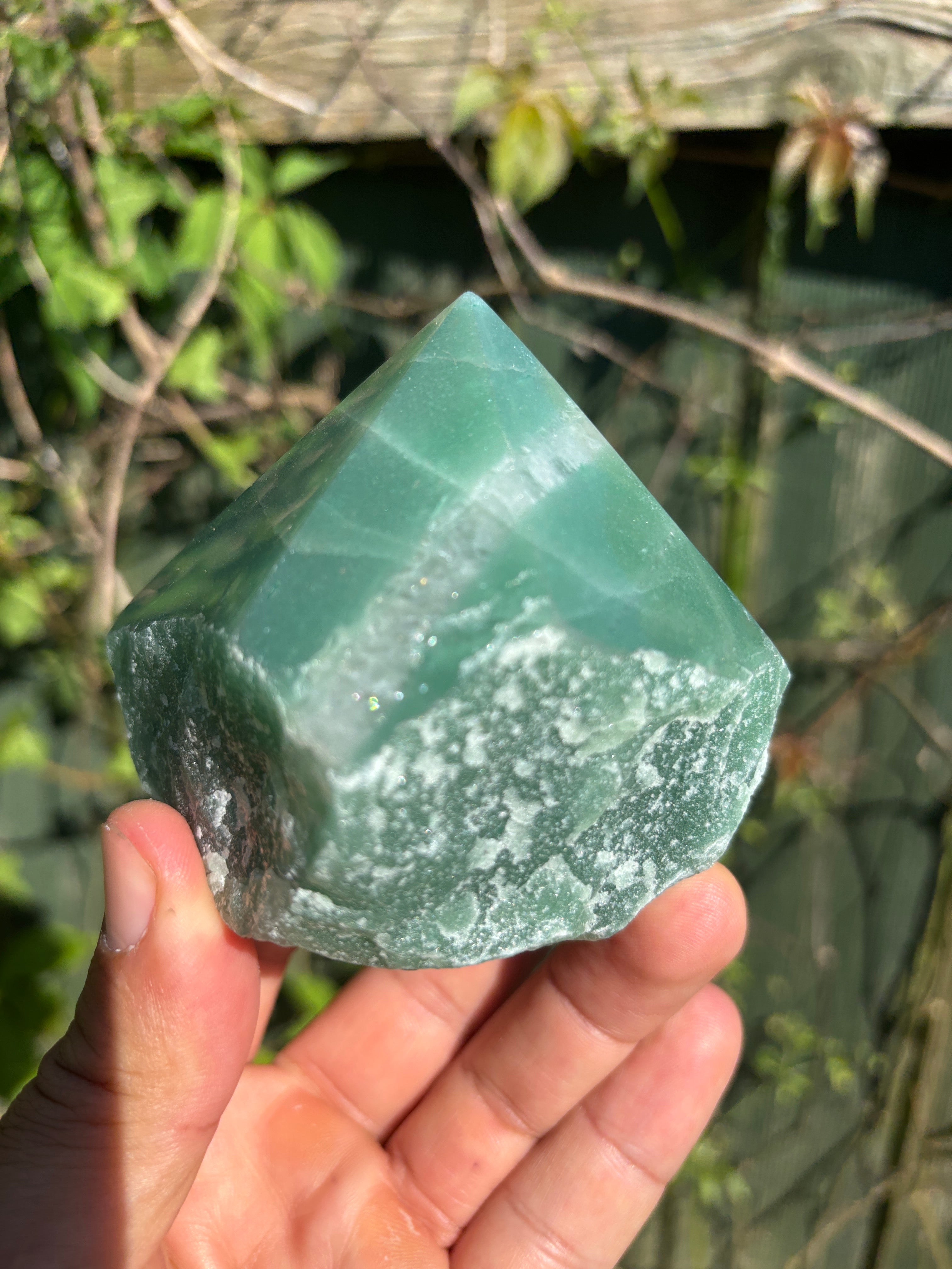 Green Quartz Cut Base | Extra Quality Brazilian Crystal | Polished Free Standing Mineral Specimen | Home Decor