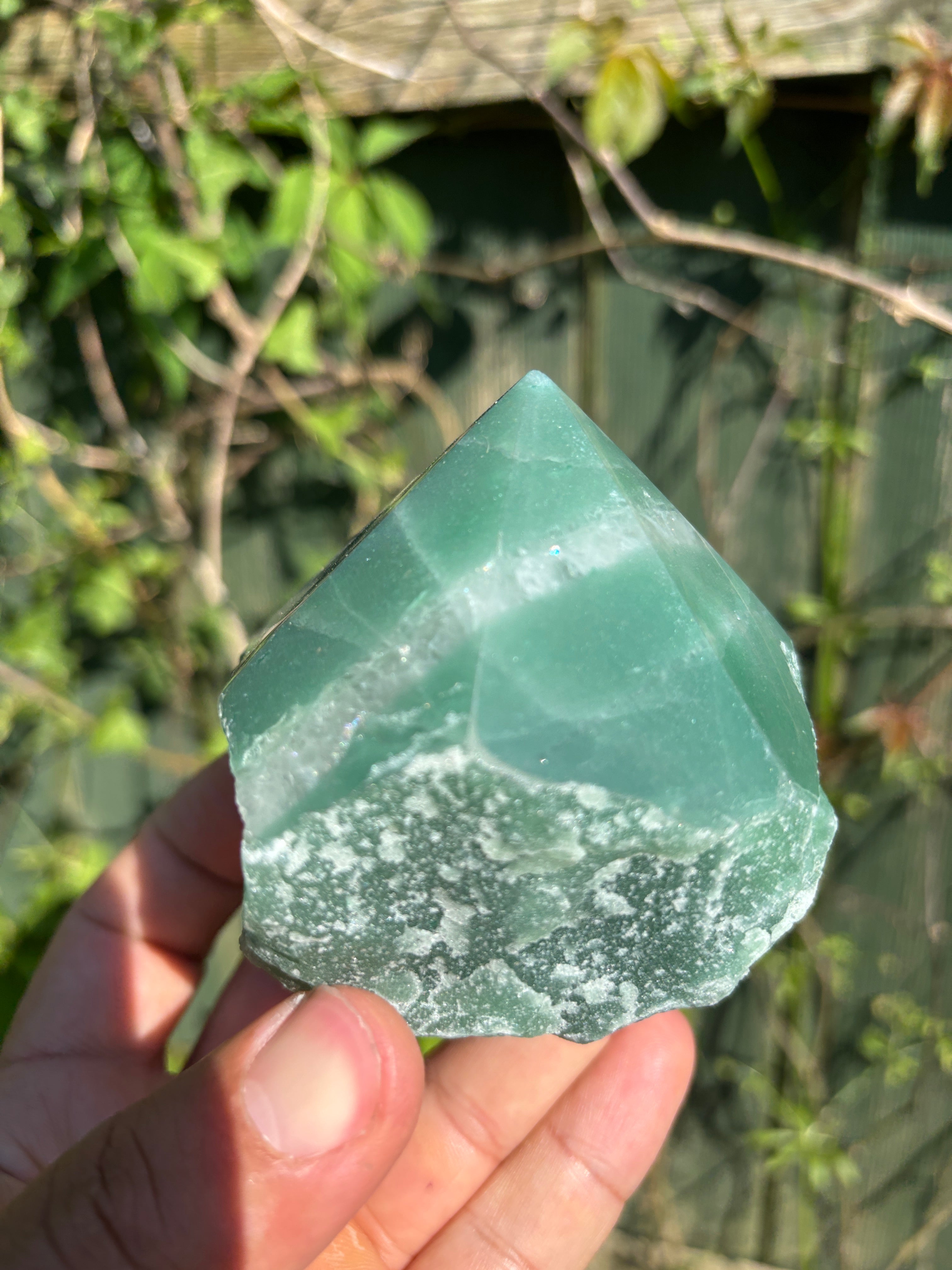 Green Quartz Cut Base | Extra Quality Brazilian Crystal | Polished Free Standing Mineral Specimen | Home Decor
