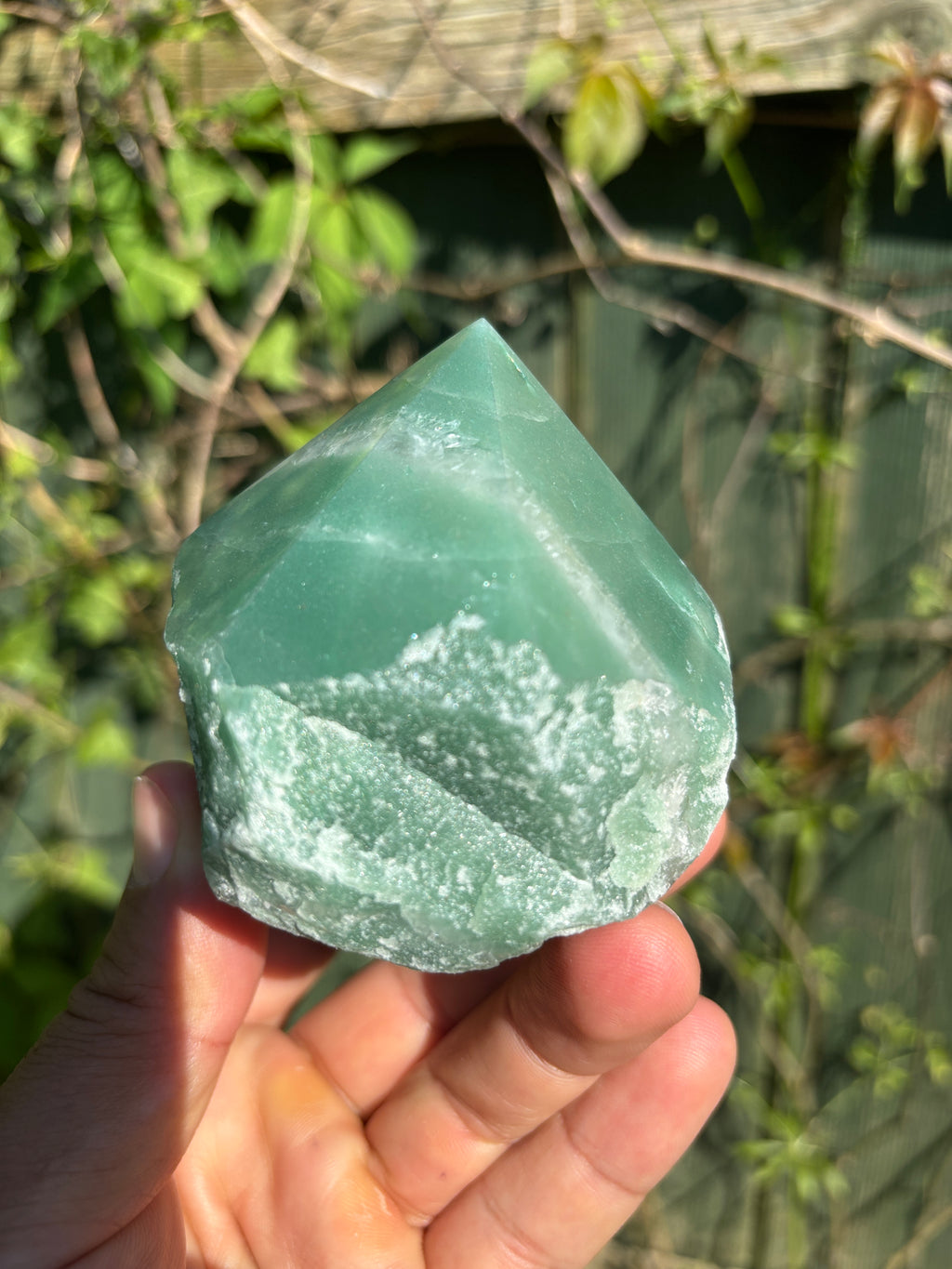 Green Quartz Cut Base | Extra Quality Brazilian Crystal | Polished Free Standing Mineral Specimen | Home Decor