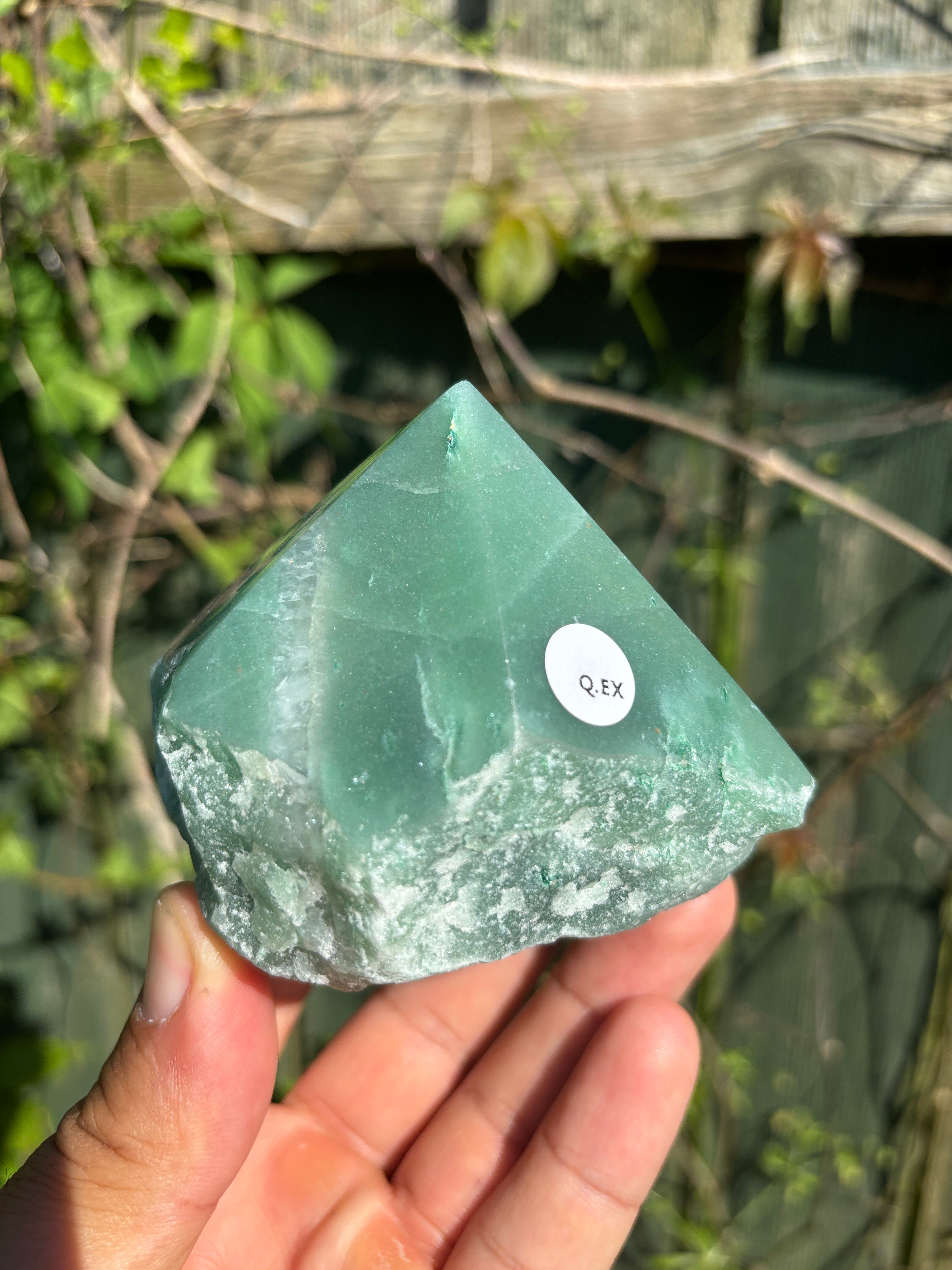 Green Quartz Cut Base | Extra Quality Brazilian Crystal | Polished Free Standing Mineral Specimen | Home Decor