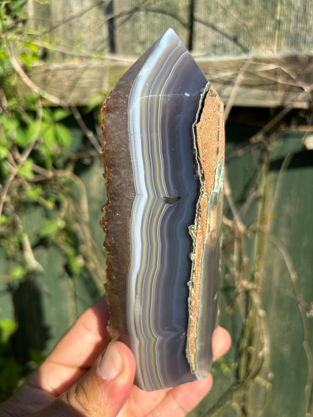 Natural Agate Druzy Point | Premium Brazilian Crystal Tower | Polished Mineral Specimen | Luxury Home Decor