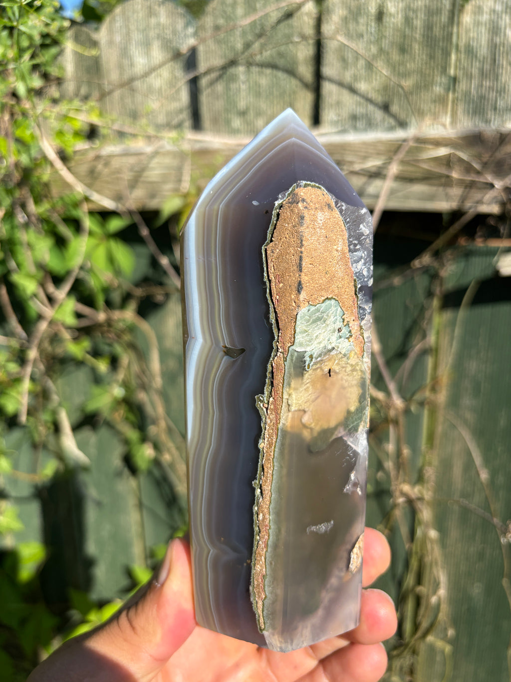 Natural Agate Druzy Point | Premium Brazilian Crystal Tower | Polished Mineral Specimen | Luxury Home Decor