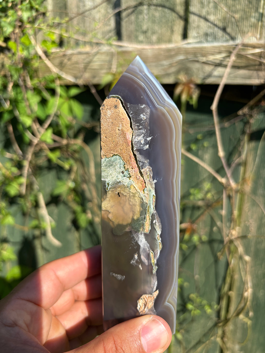 Natural Agate Druzy Point | Premium Brazilian Crystal Tower | Polished Mineral Specimen | Luxury Home Decor