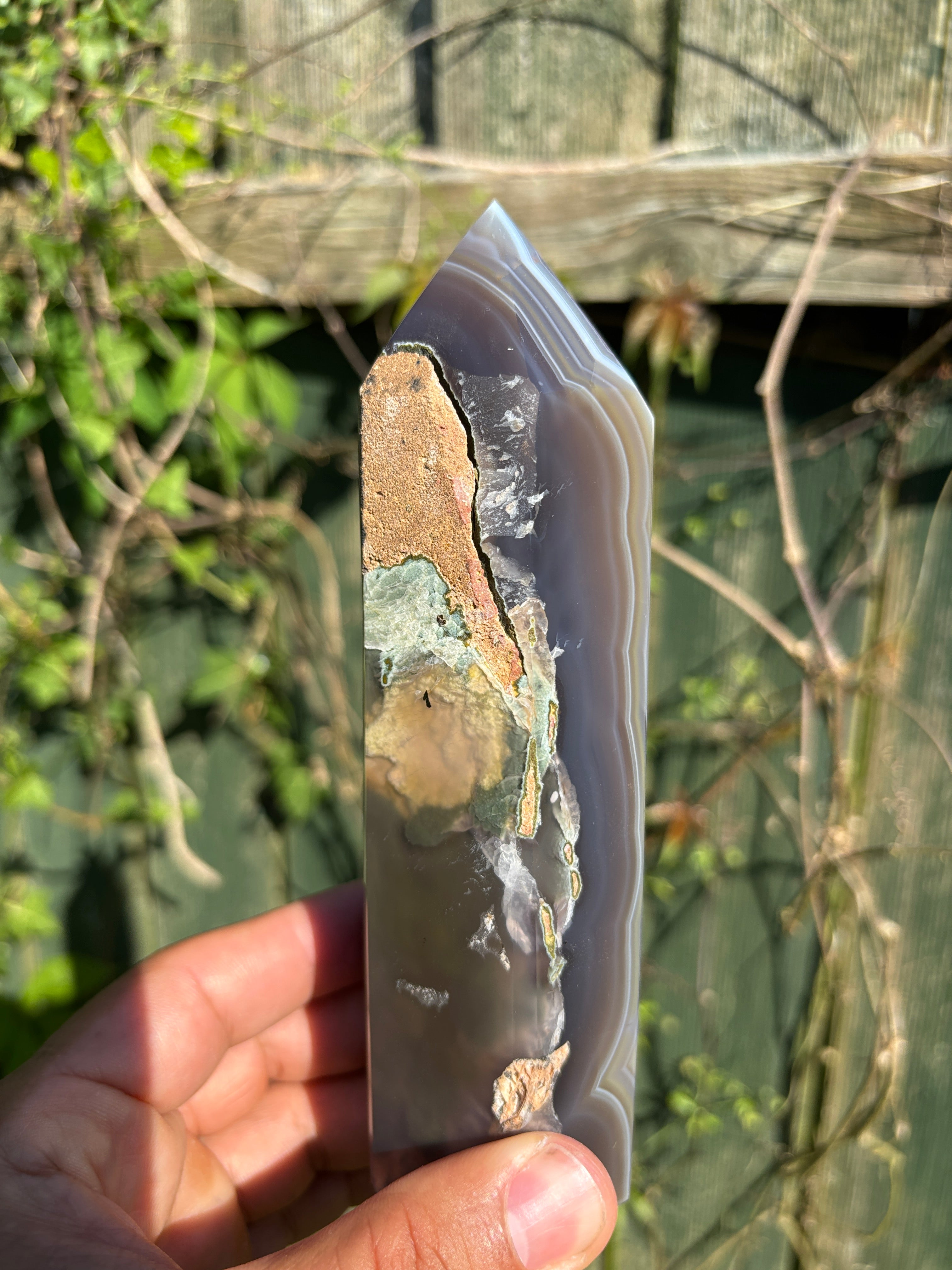 Natural Agate Druzy Point | Premium Brazilian Crystal Tower | Polished Mineral Specimen | Luxury Home Decor