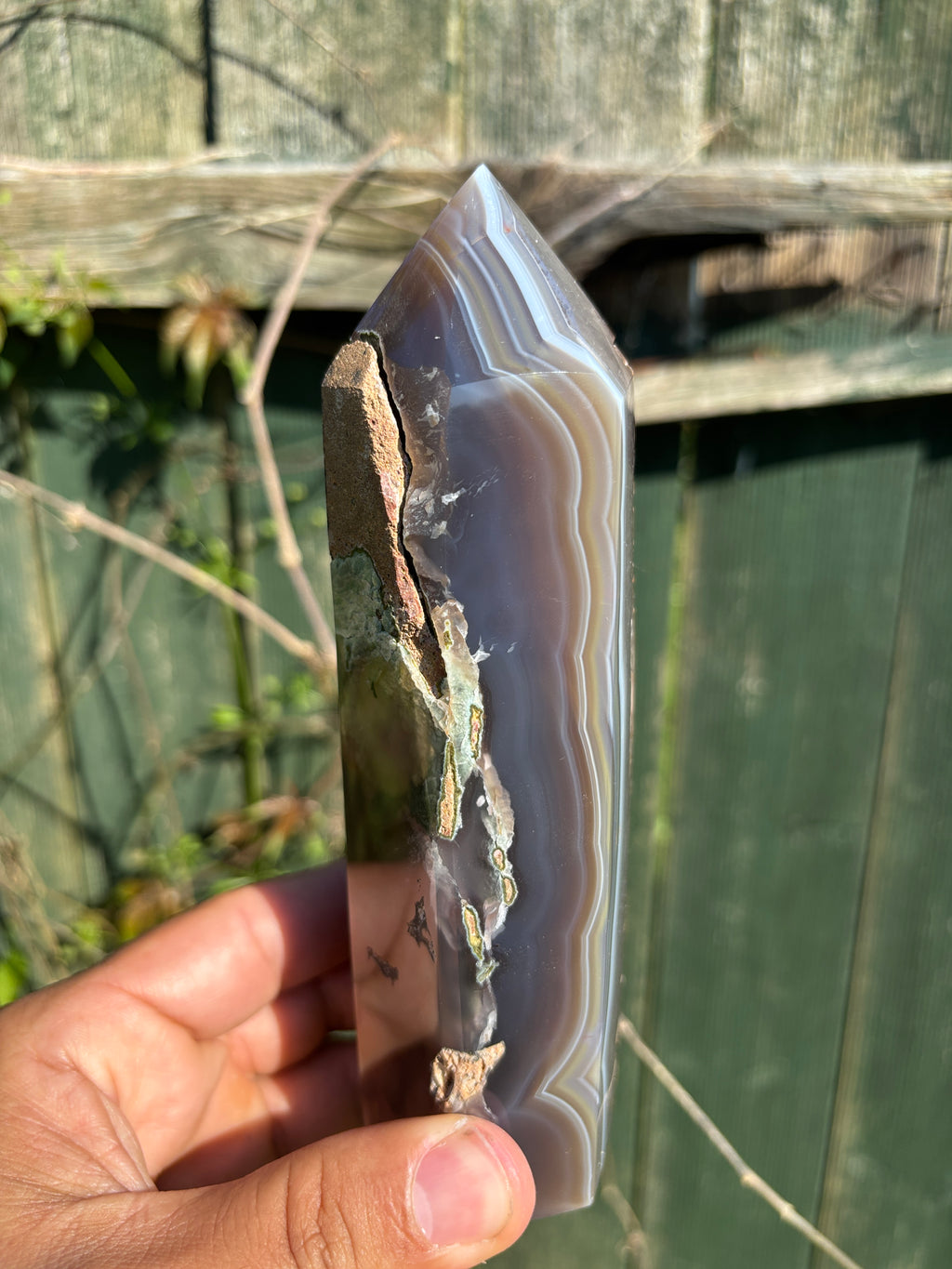 Natural Agate Druzy Point | Premium Brazilian Crystal Tower | Polished Mineral Specimen | Luxury Home Decor