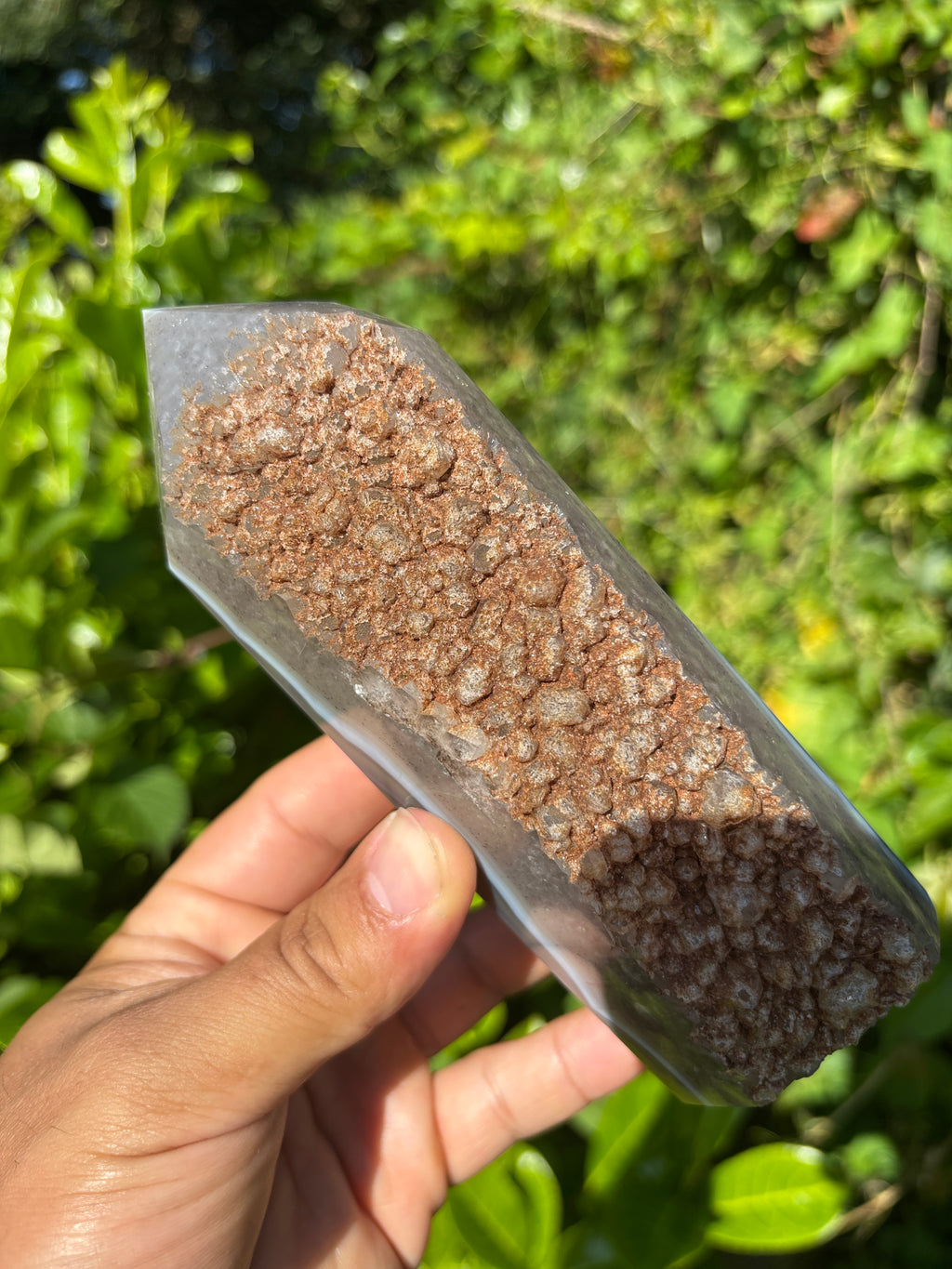 Natural Agate Druzy Point | Premium Brazilian Crystal Tower | Polished Mineral Specimen | Luxury Home Decor