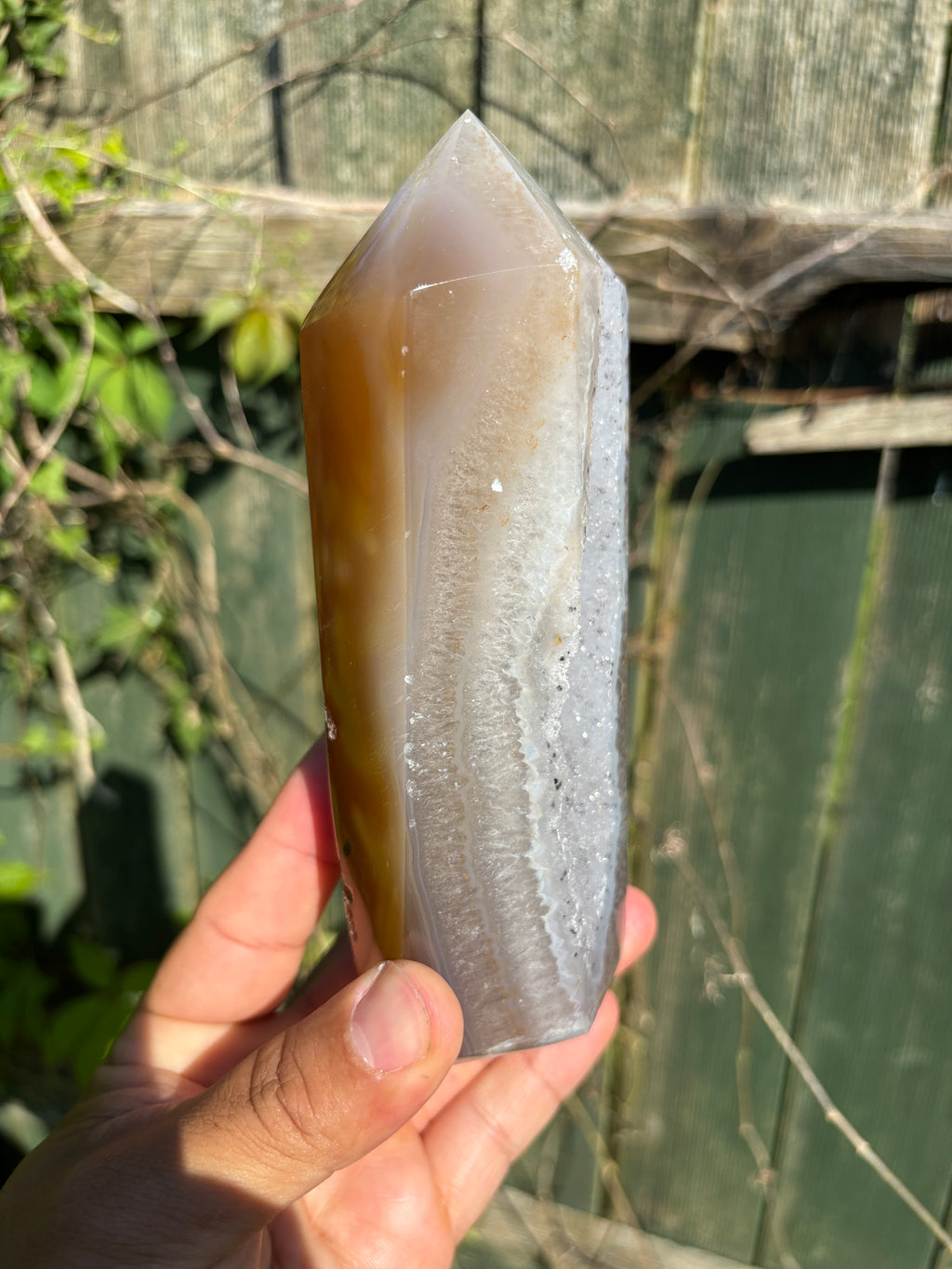Natural Agate Druzy Point | Premium Brazilian Crystal Tower | Polished Mineral Specimen | Luxury Home Decor