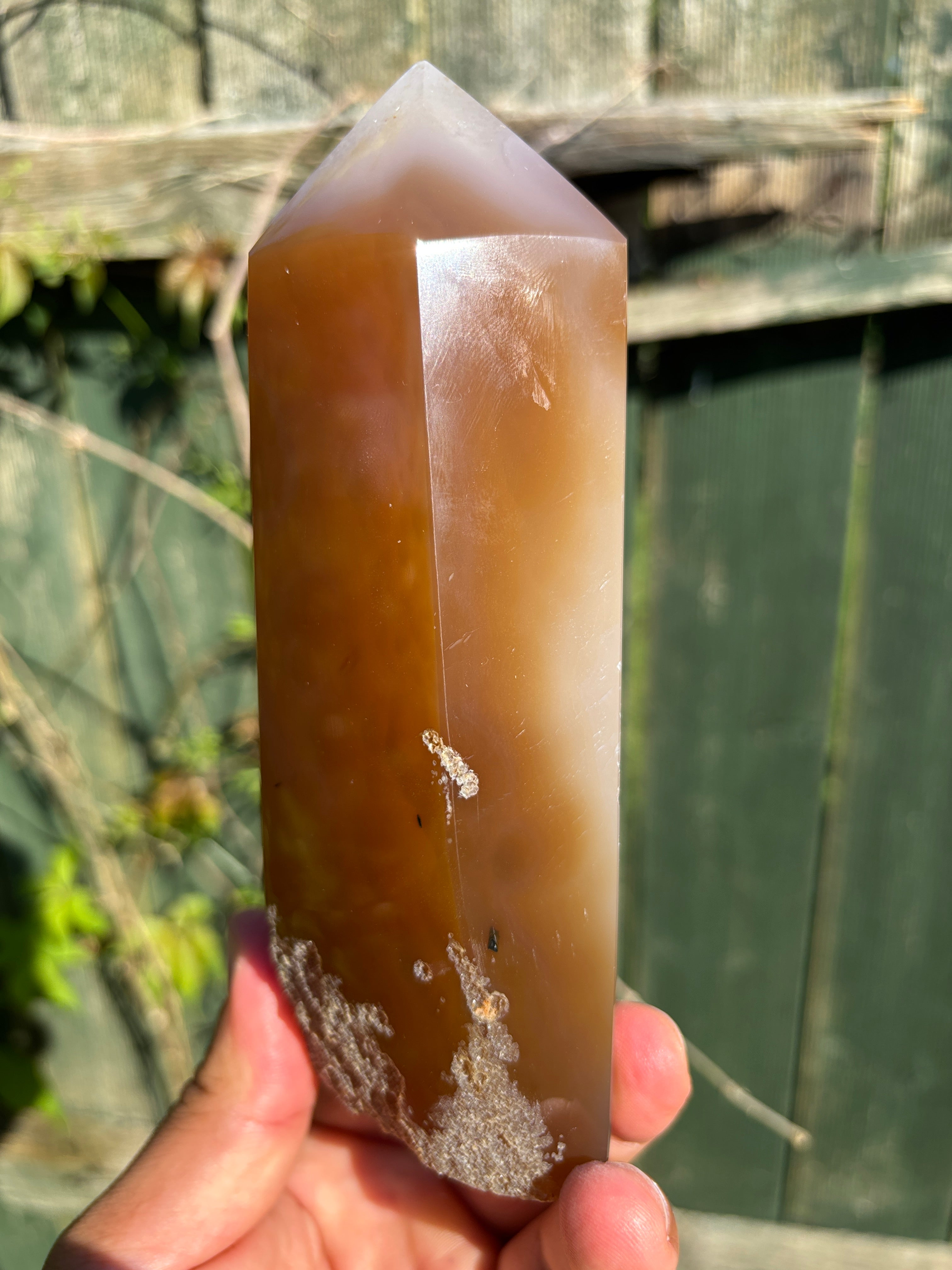 Natural Agate Druzy Point | Premium Brazilian Crystal Tower | Polished Mineral Specimen | Luxury Home Decor