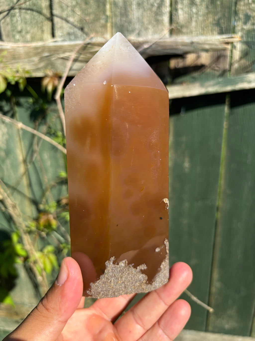 Natural Agate Druzy Point | Premium Brazilian Crystal Tower | Polished Mineral Specimen | Luxury Home Decor