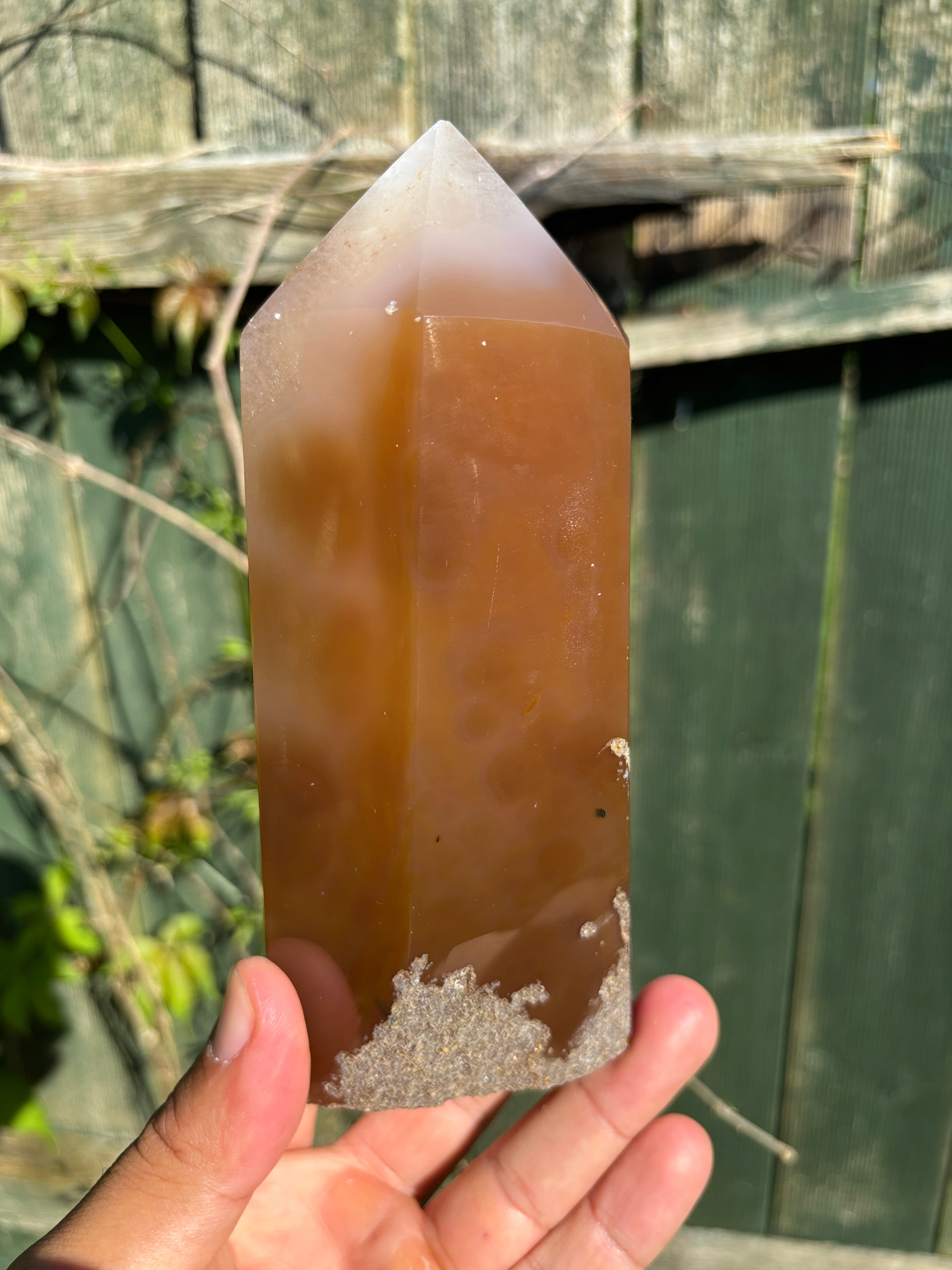 Natural Agate Druzy Point | Premium Brazilian Crystal Tower | Polished Mineral Specimen | Luxury Home Decor