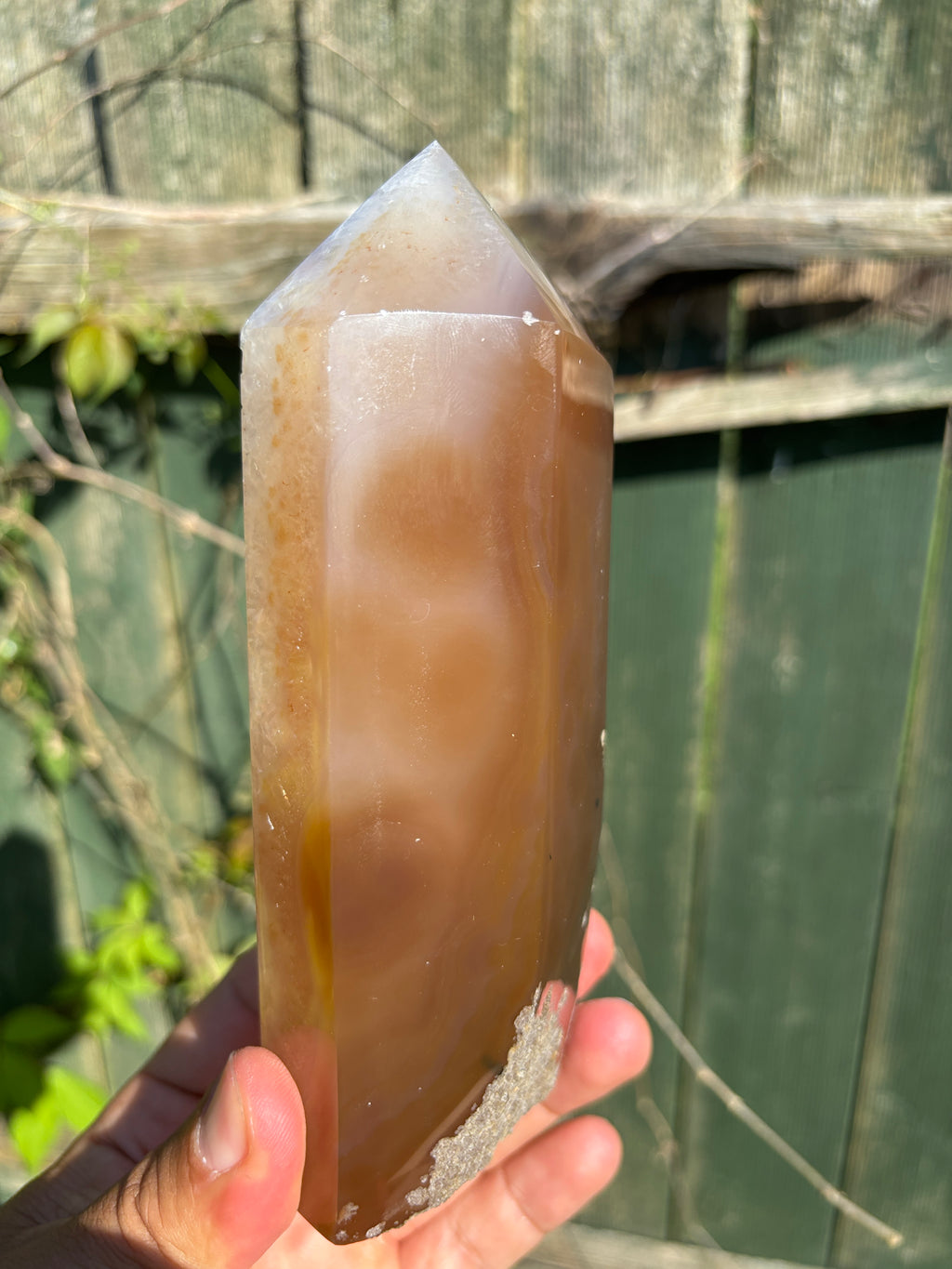 Natural Agate Druzy Point | Premium Brazilian Crystal Tower | Polished Mineral Specimen | Luxury Home Decor