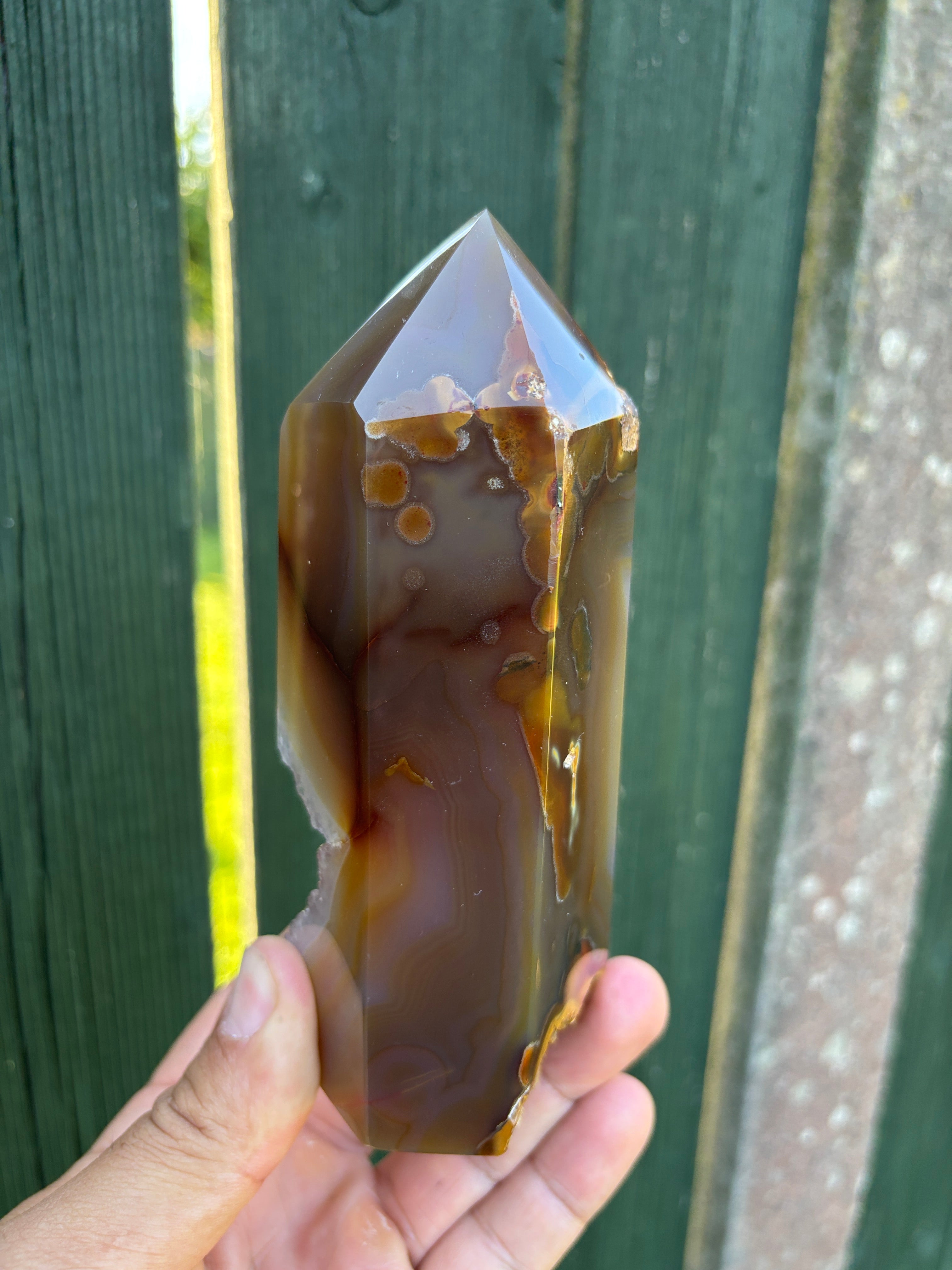 Natural Agate Druzy Point | Premium Brazilian Crystal Tower | Polished Mineral Specimen | Luxury Home Decor