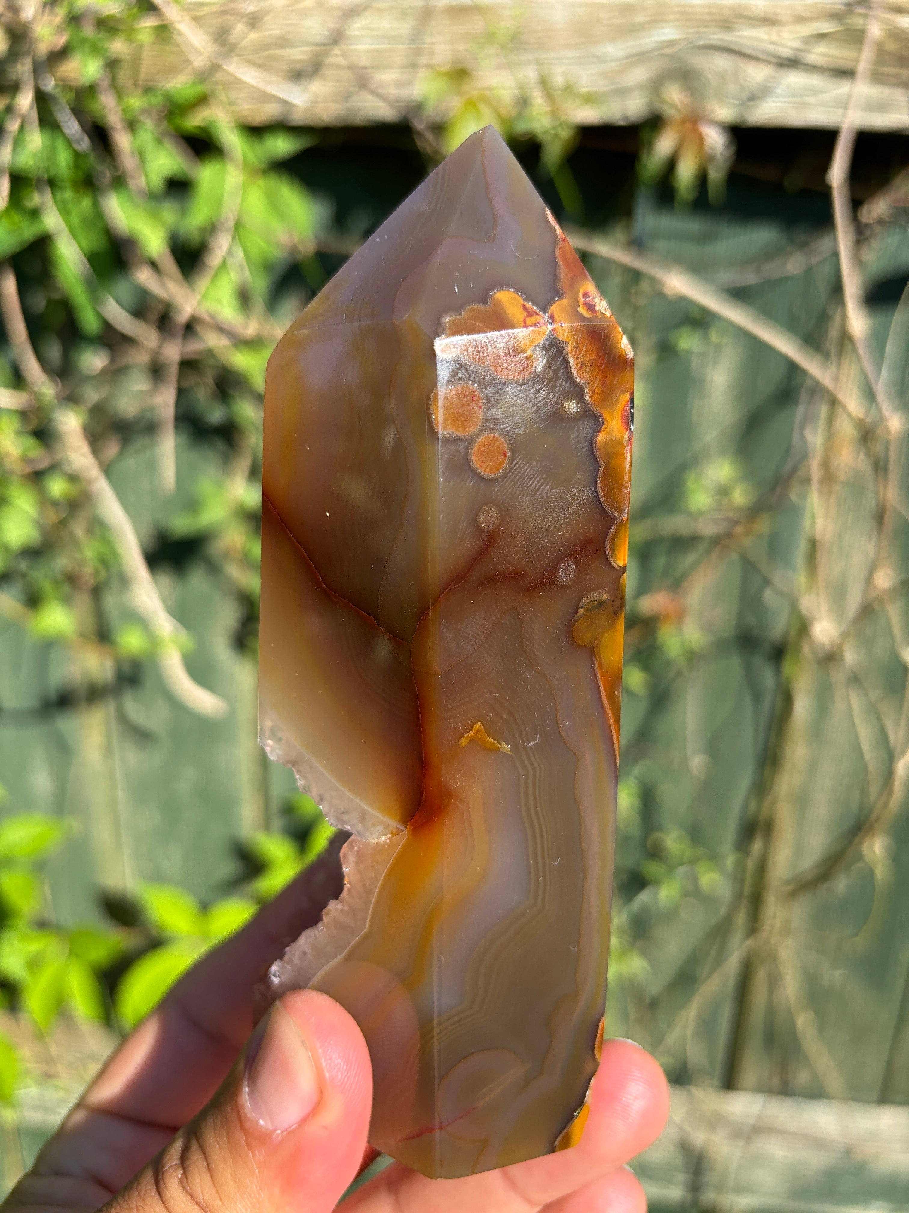 Natural Agate Druzy Point | Premium Brazilian Crystal Tower | Polished Mineral Specimen | Luxury Home Decor