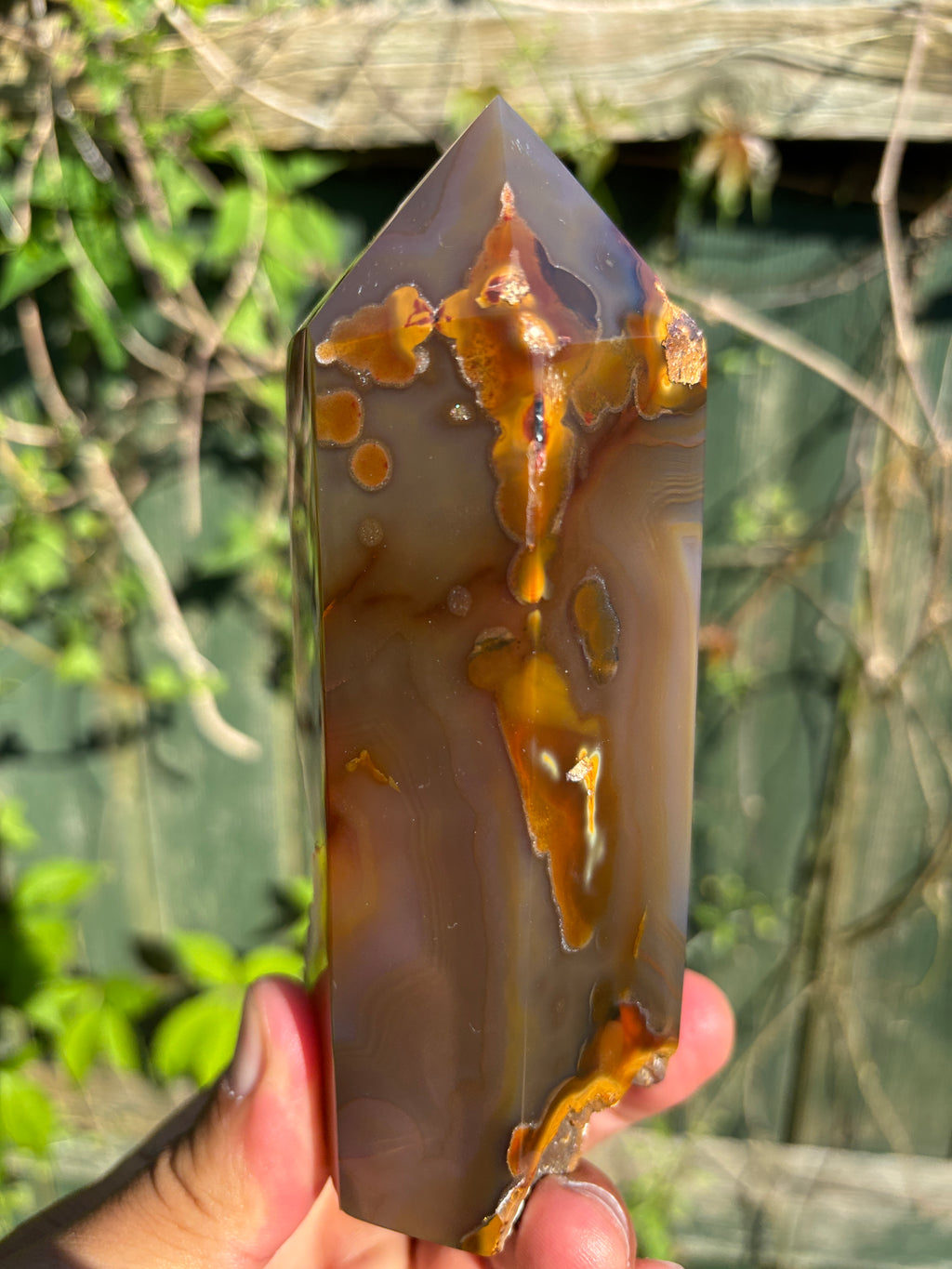 Natural Agate Druzy Point | Premium Brazilian Crystal Tower | Polished Mineral Specimen | Luxury Home Decor