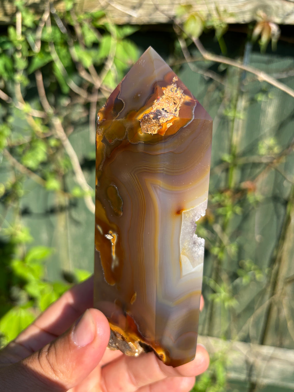 Natural Agate Druzy Point | Premium Brazilian Crystal Tower | Polished Mineral Specimen | Luxury Home Decor