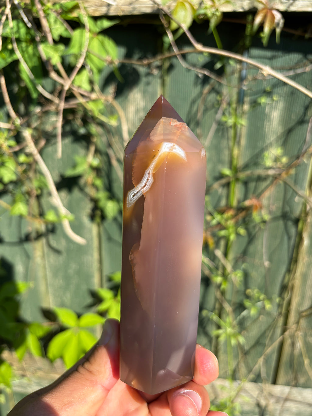 Natural Agate Druzy Point | Premium Brazilian Crystal Tower | Polished Mineral Specimen | Luxury Home Decor