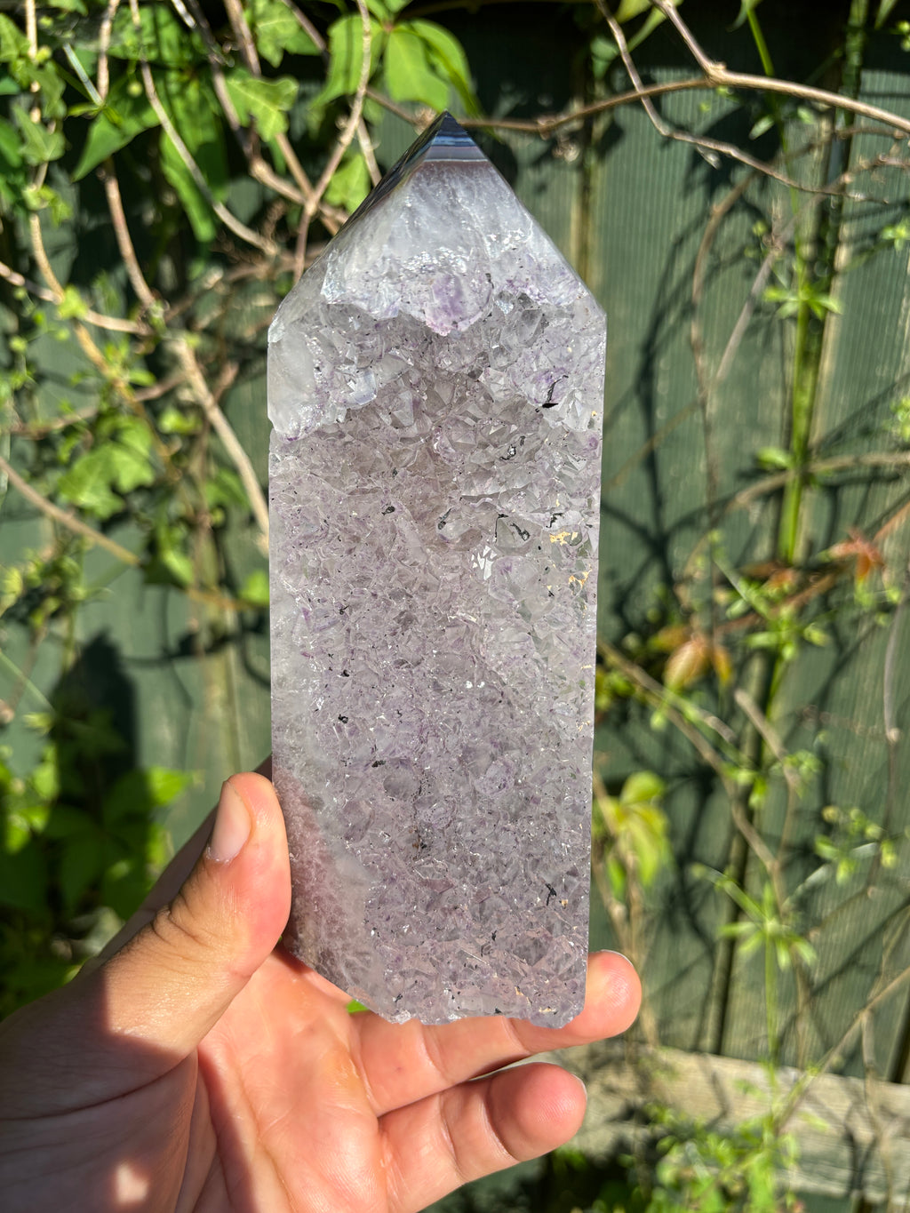 Natural Agate Druzy Point | Premium Brazilian Crystal Tower | Polished Mineral Specimen | Luxury Home Decor