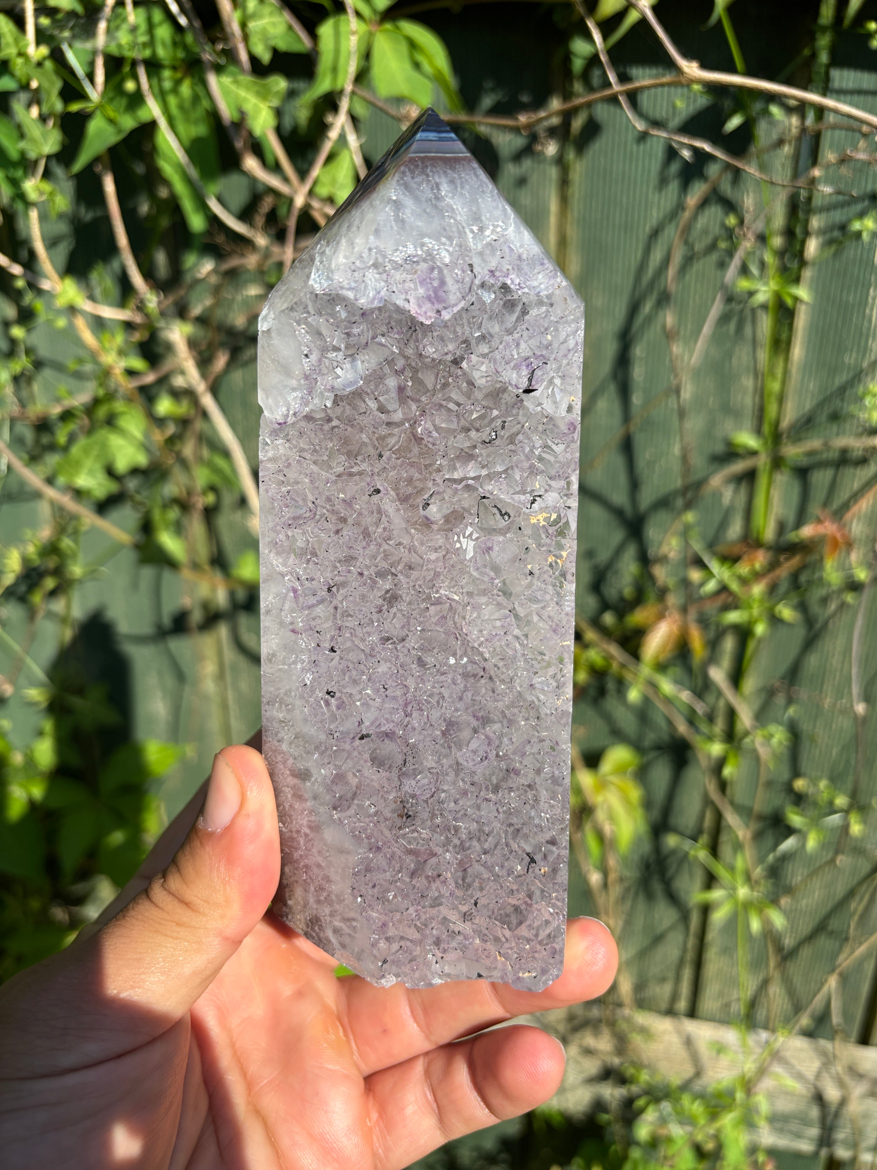 Natural Agate Druzy Point | Premium Brazilian Crystal Tower | Polished Mineral Specimen | Luxury Home Decor