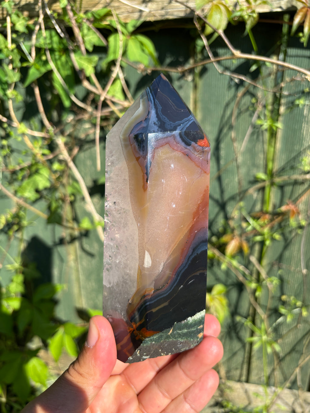 Natural Agate Druzy Point | Premium Brazilian Crystal Tower | Polished Mineral Specimen | Luxury Home Decor
