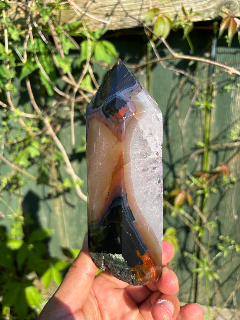 Natural Agate Druzy Point | Premium Brazilian Crystal Tower | Polished Mineral Specimen | Luxury Home Decor