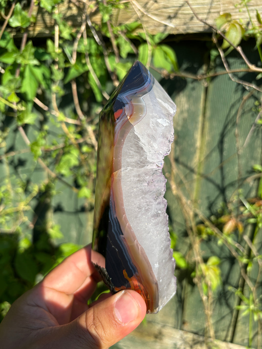Natural Agate Druzy Point | Premium Brazilian Crystal Tower | Polished Mineral Specimen | Luxury Home Decor