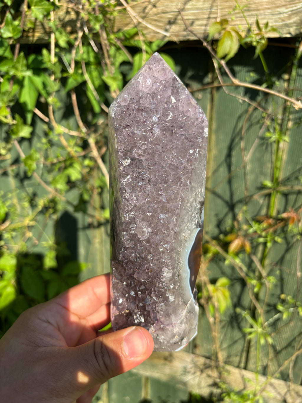 Natural Agate Druzy Point | Premium Brazilian Crystal Tower | Polished Mineral Specimen | Luxury Home Decor
