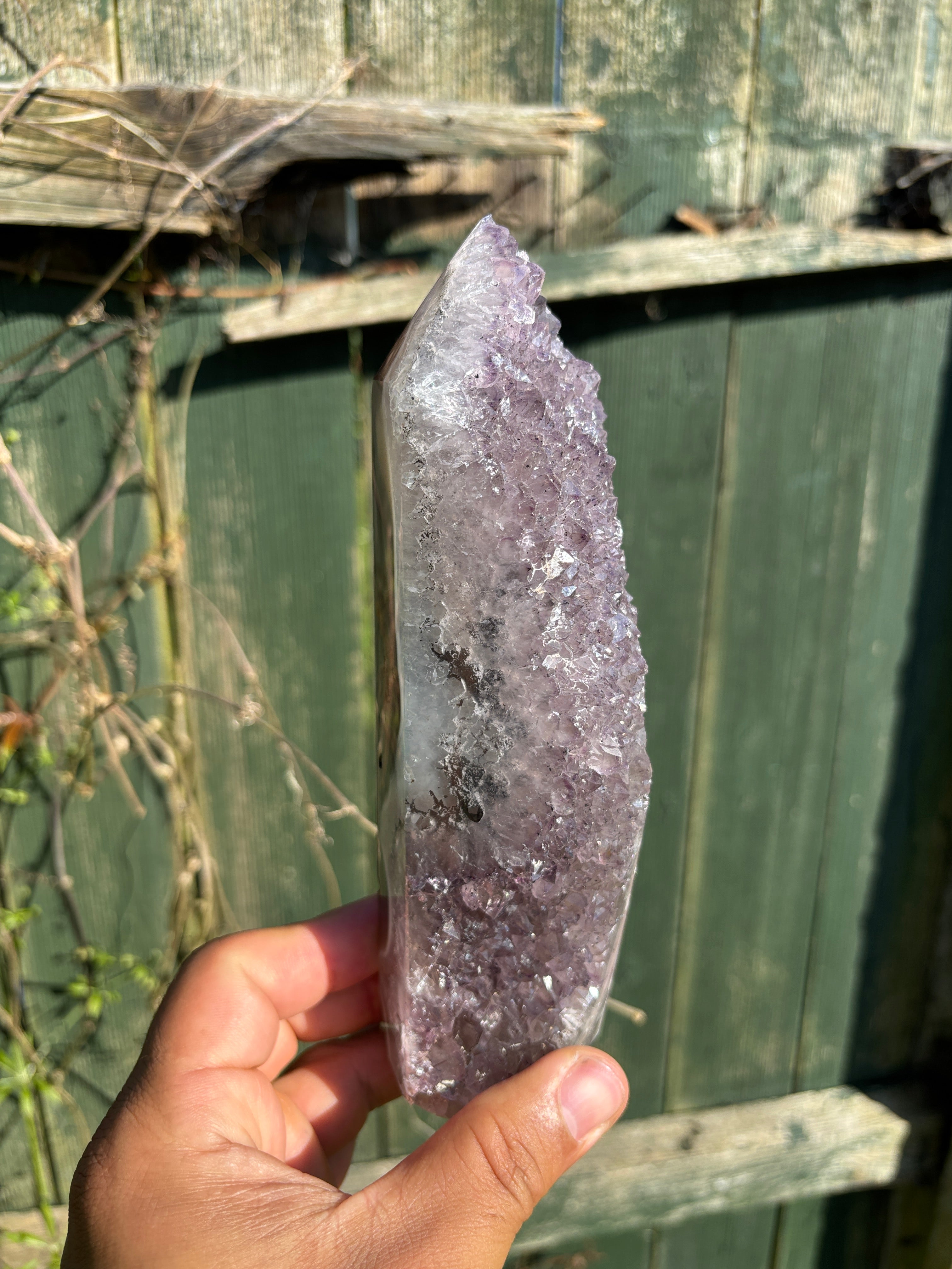 Natural Agate Druzy Point | Premium Brazilian Crystal Tower | Polished Mineral Specimen | Luxury Home Decor