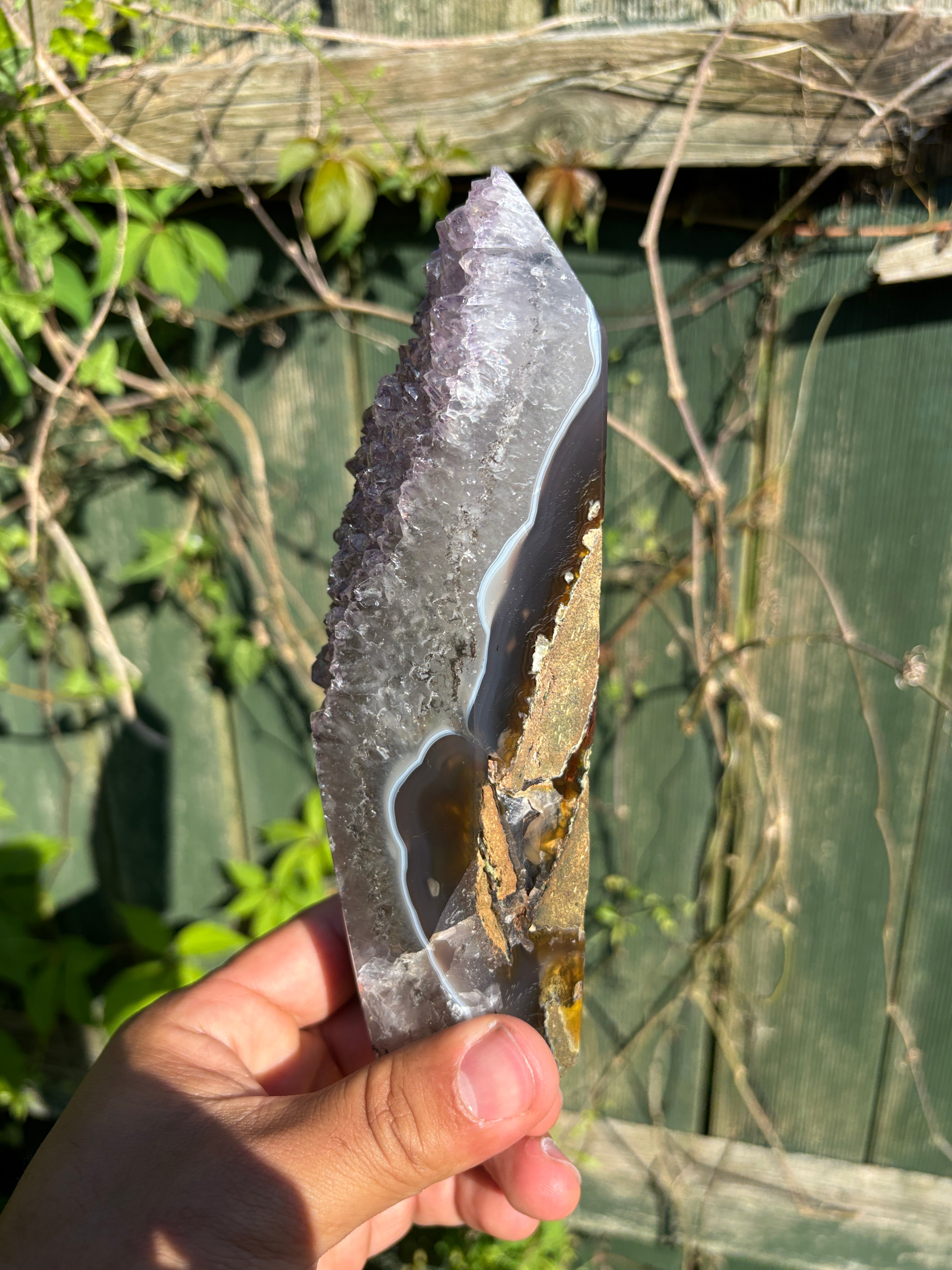 Natural Agate Druzy Point | Premium Brazilian Crystal Tower | Polished Mineral Specimen | Luxury Home Decor