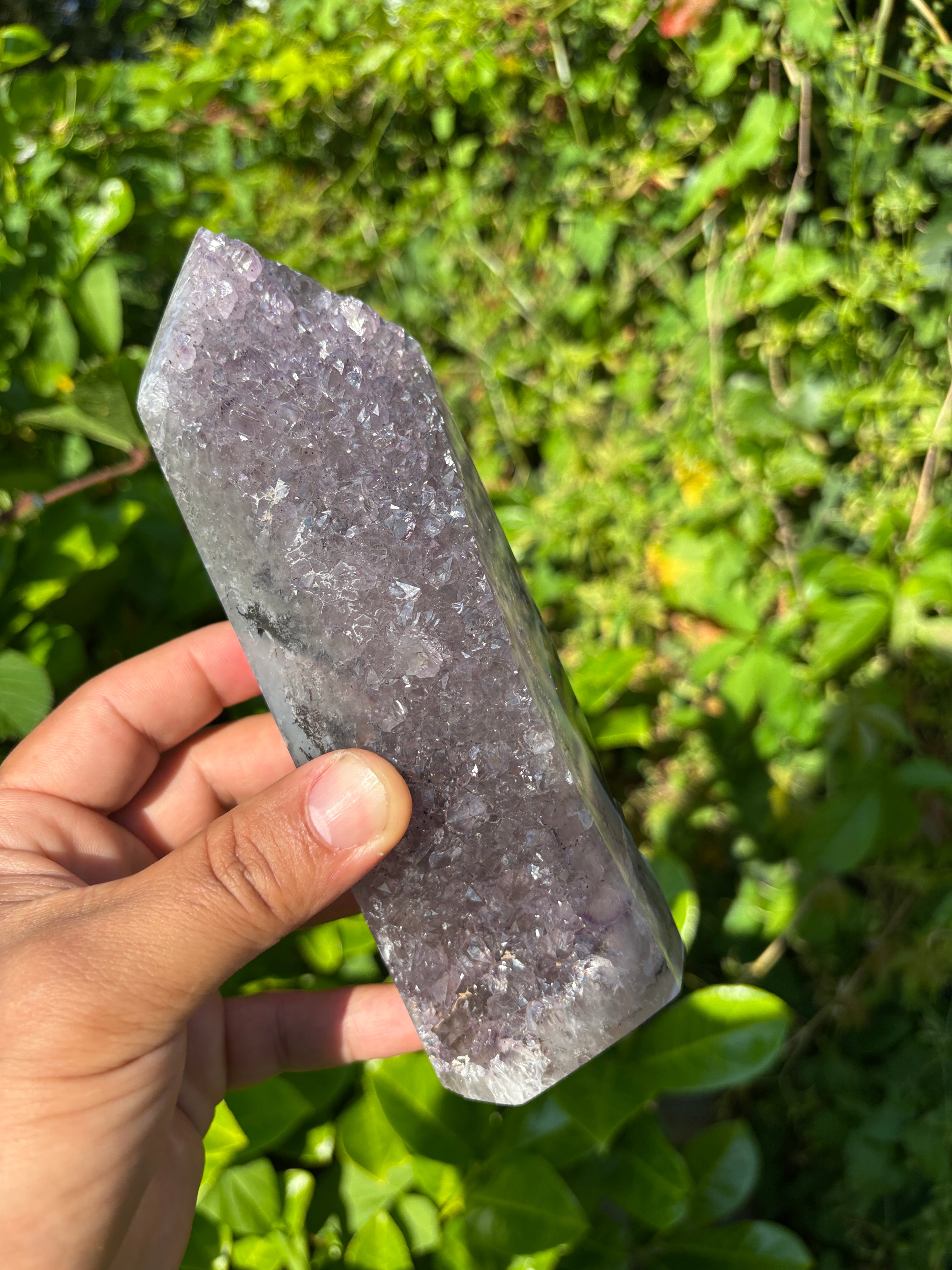 Natural Agate Druzy Point | Premium Brazilian Crystal Tower | Polished Mineral Specimen | Luxury Home Decor