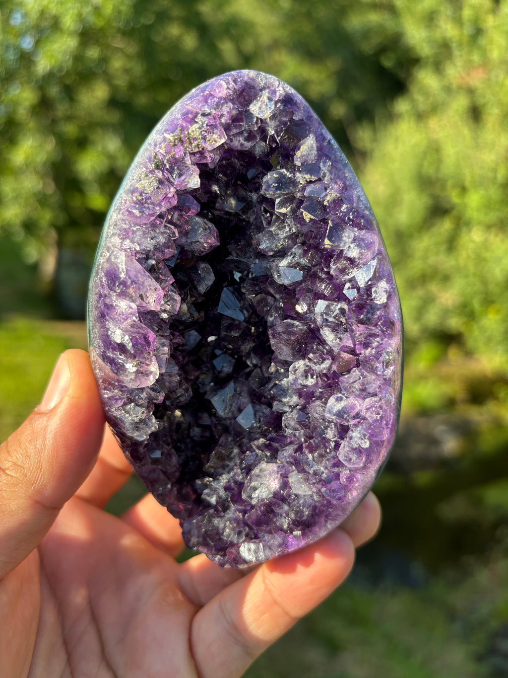 Stunning Egg Shape Amethyst Geode | Extra Quality Deep Purple Brazilian Crystal | Luxury Mineral Specimen