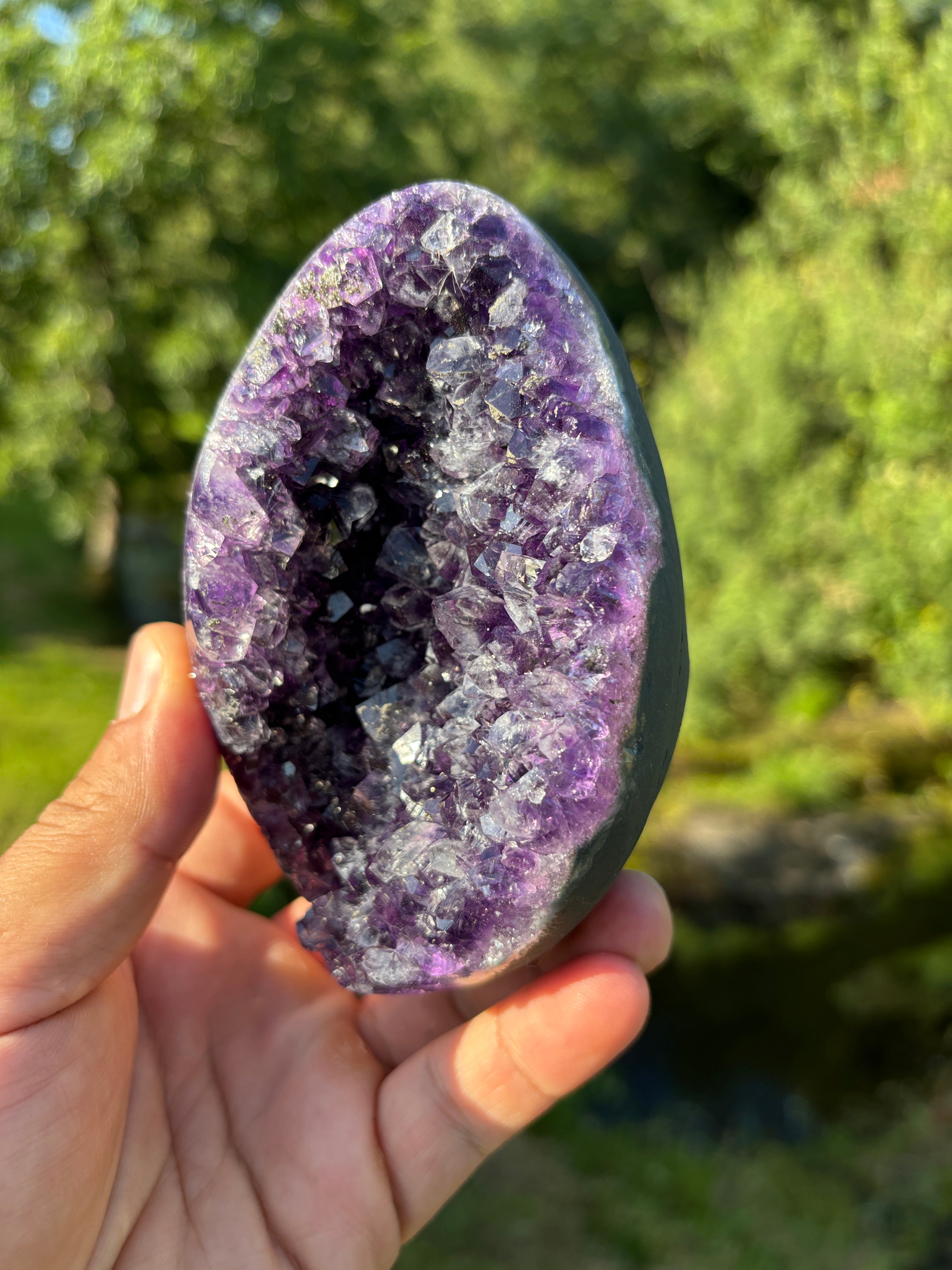 Stunning Egg Shape Amethyst Geode | Extra Quality Deep Purple Brazilian Crystal | Luxury Mineral Specimen