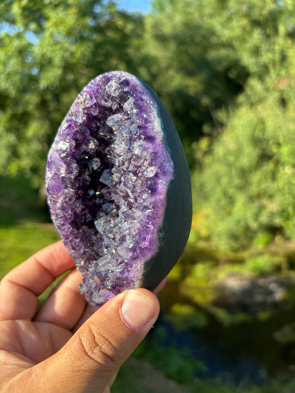 Stunning Egg Shape Amethyst Geode | Extra Quality Deep Purple Brazilian Crystal | Luxury Mineral Specimen
