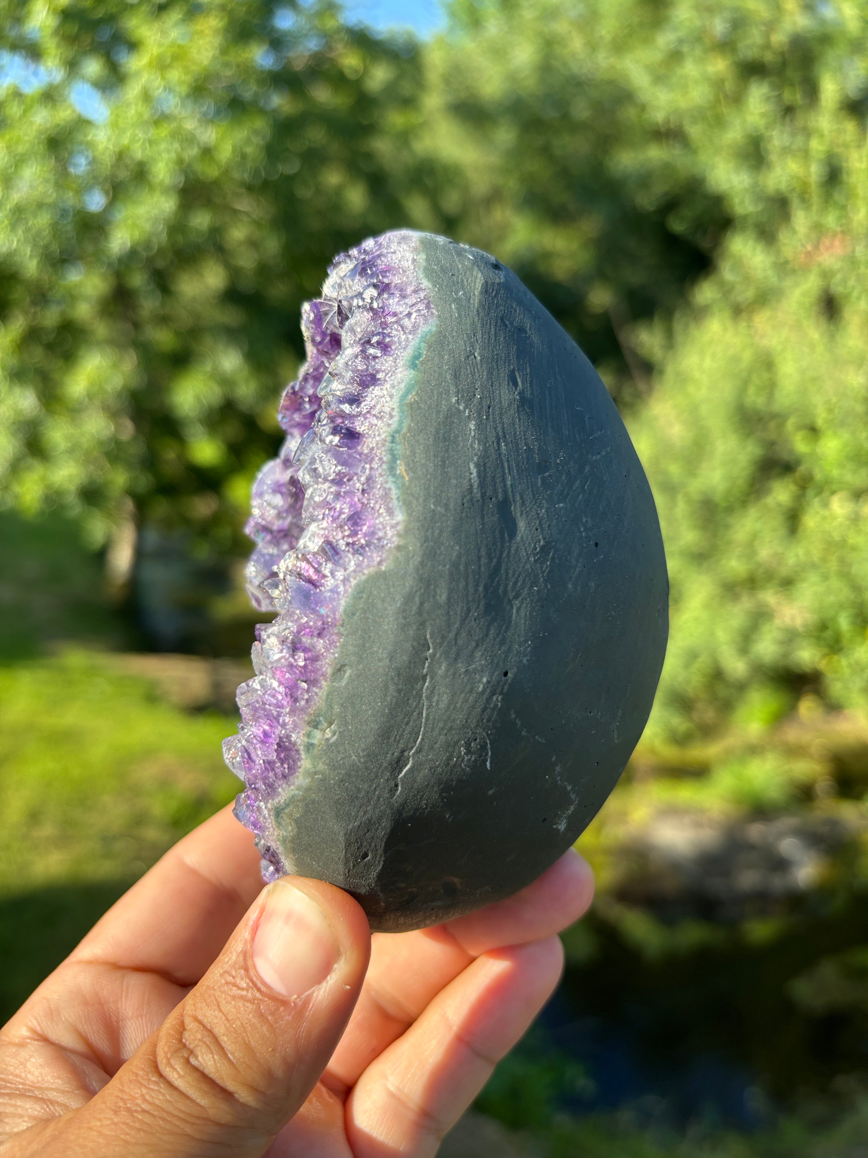Stunning Egg Shape Amethyst Geode | Extra Quality Deep Purple Brazilian Crystal | Luxury Mineral Specimen