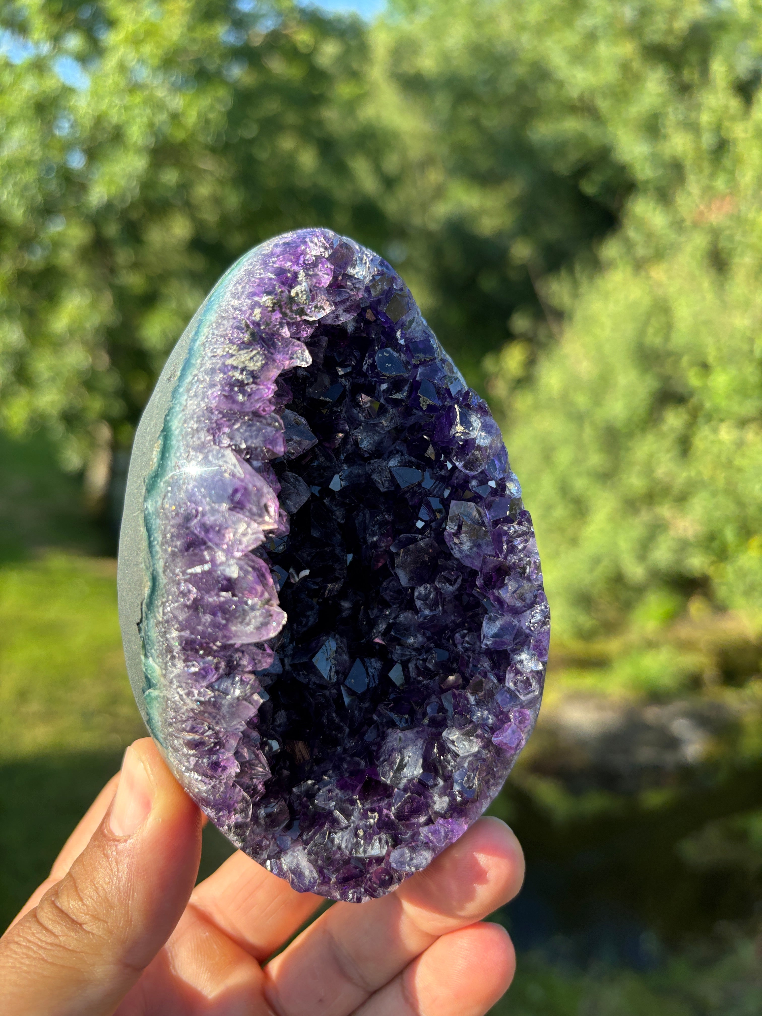 Stunning Egg Shape Amethyst Geode | Extra Quality Deep Purple Brazilian Crystal | Luxury Mineral Specimen