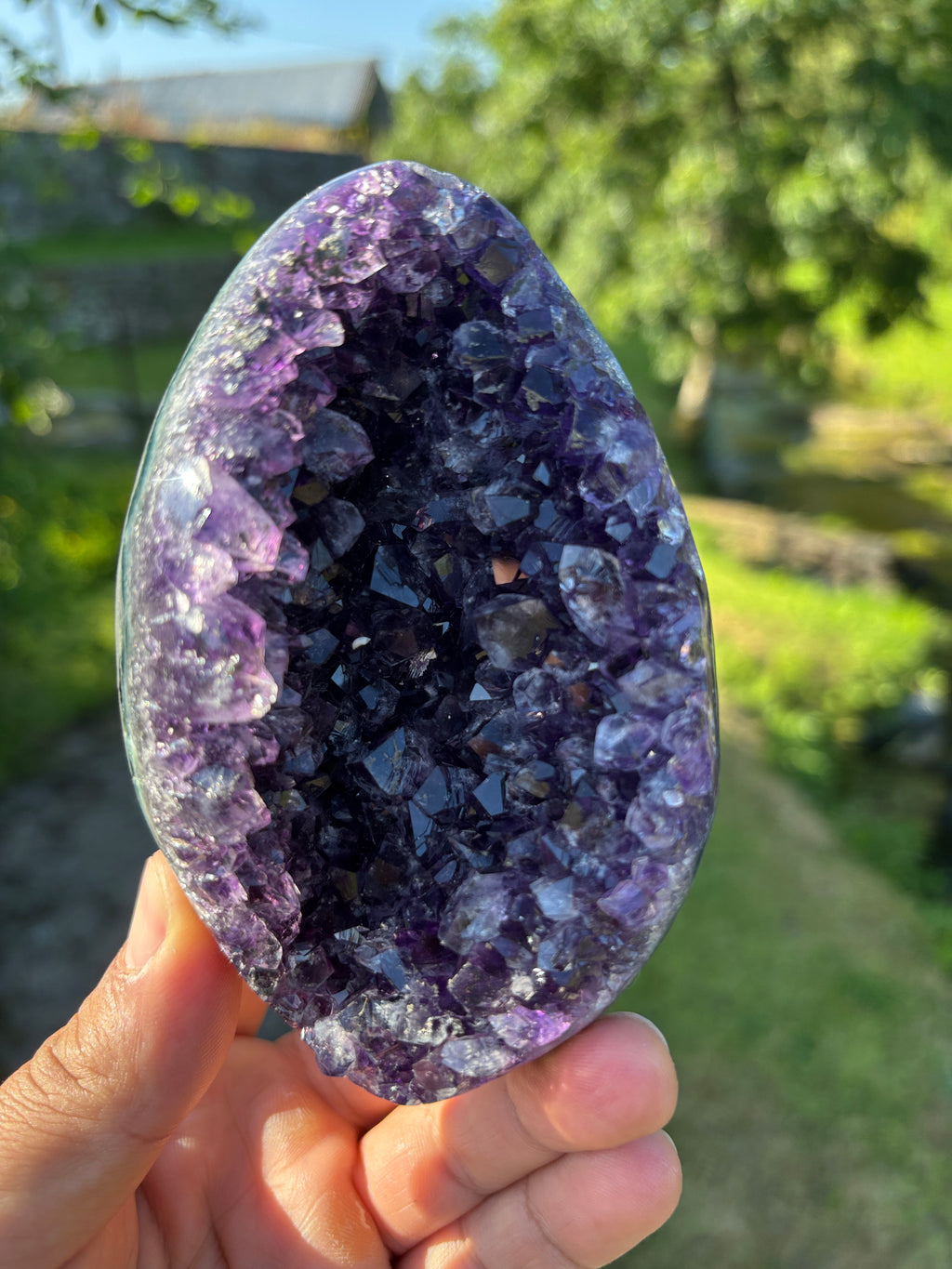 Stunning Egg Shape Amethyst Geode | Extra Quality Deep Purple Brazilian Crystal | Luxury Mineral Specimen