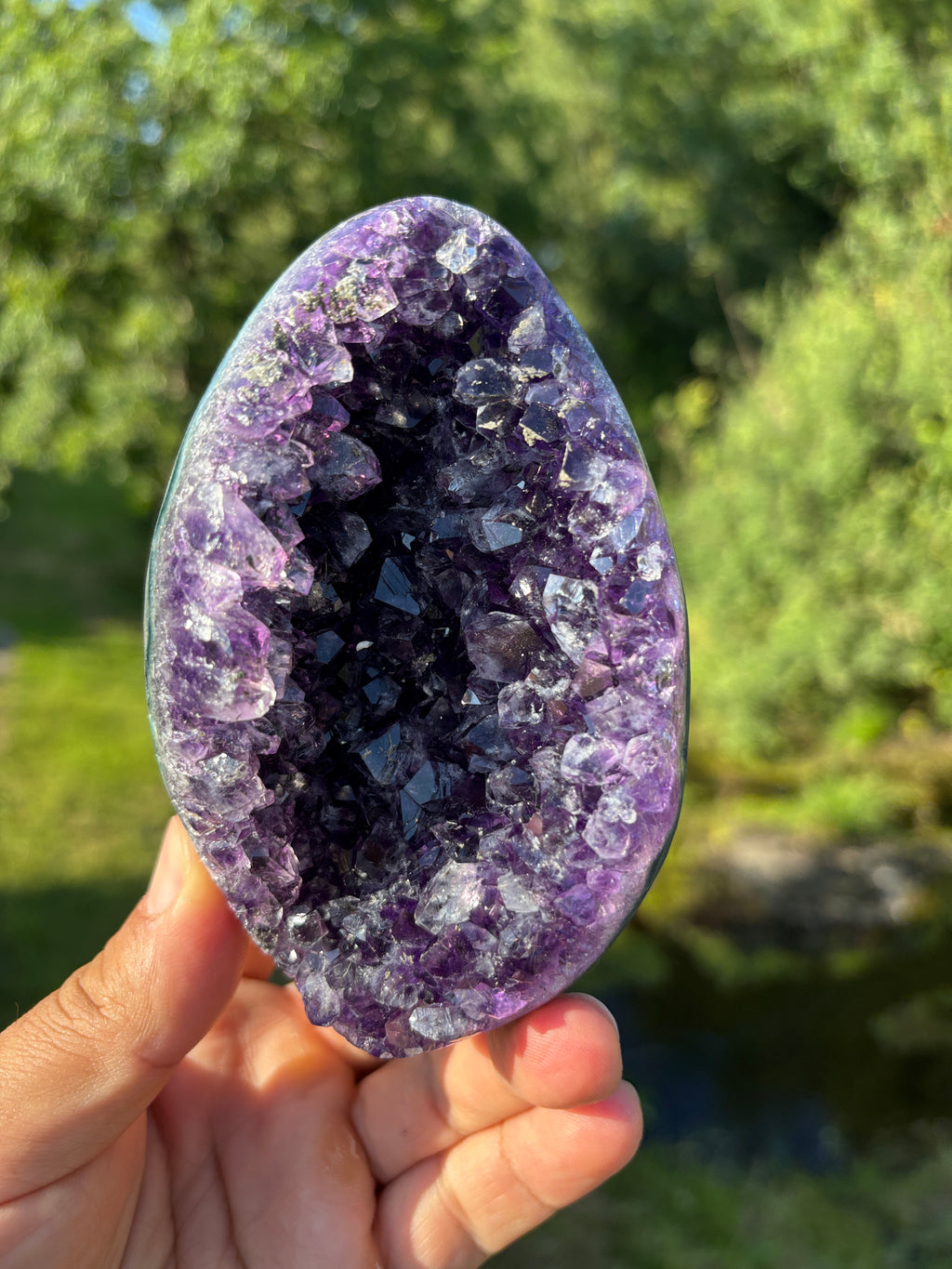 Stunning Egg Shape Amethyst Geode | Extra Quality Deep Purple Brazilian Crystal | Luxury Mineral Specimen