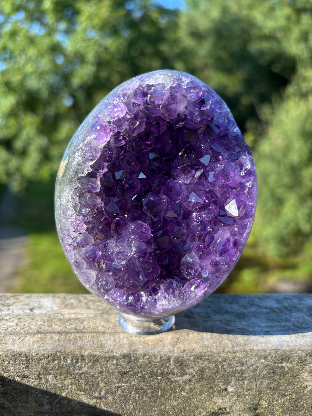 Stunning Egg Shape Amethyst Geode | Extra Quality Deep Purple Brazilian Crystal | Luxury Mineral Specimen