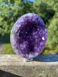 Stunning Egg Shape Amethyst Geode | Extra Quality Deep Purple Brazilian Crystal | Luxury Mineral Specimen