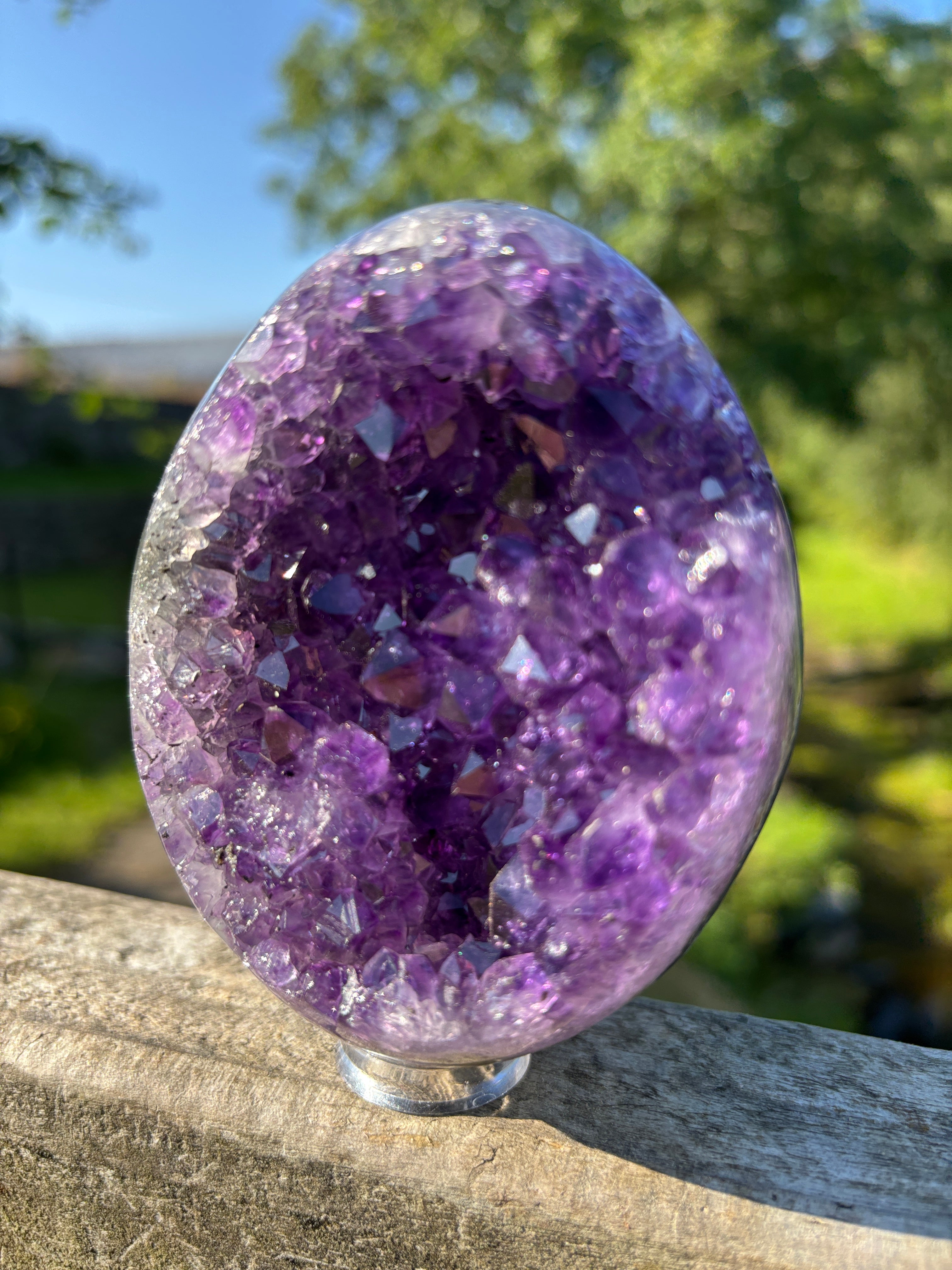 Stunning Egg Shape Amethyst Geode | Extra Quality Deep Purple Brazilian Crystal | Luxury Mineral Specimen
