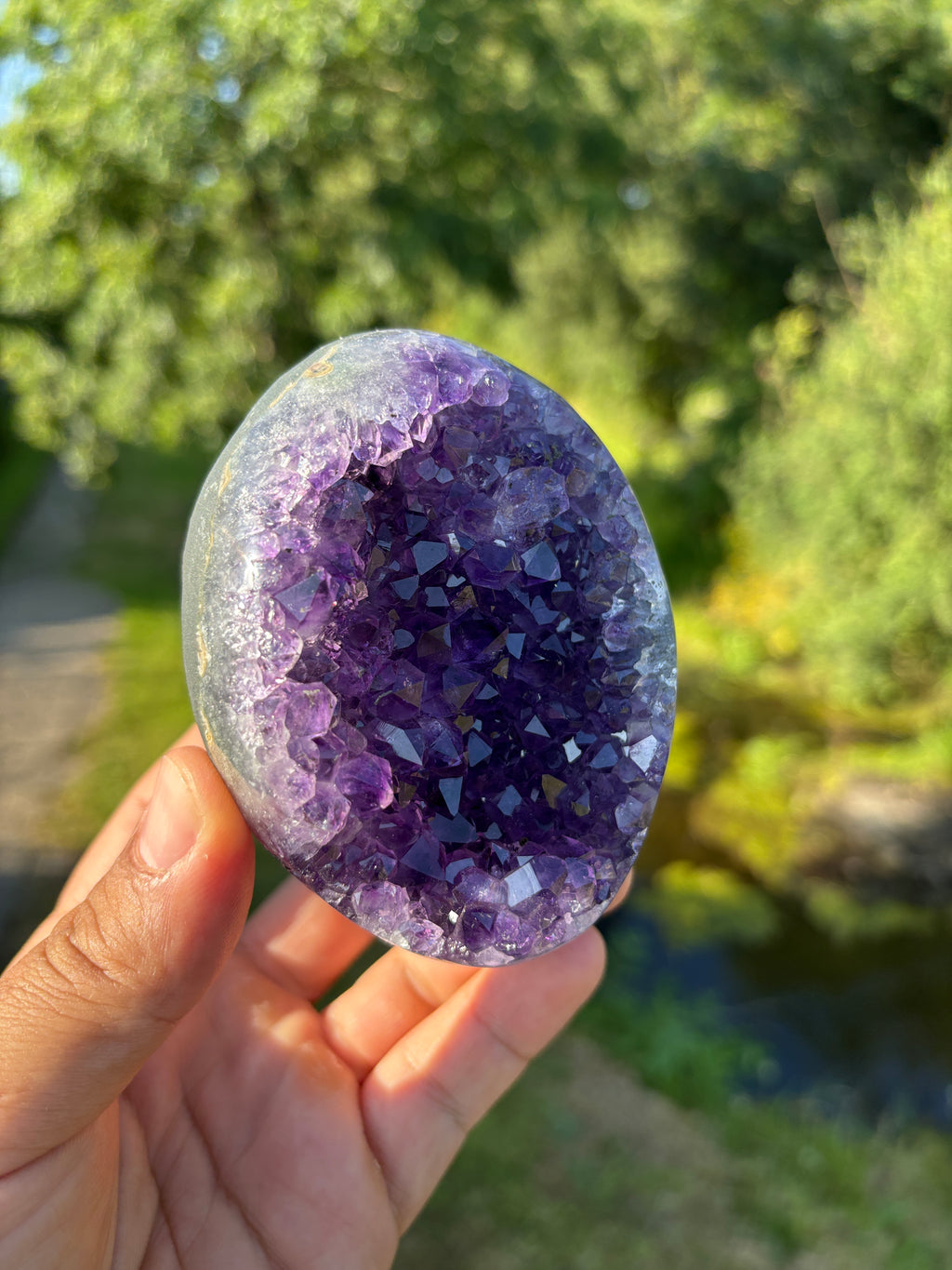 Stunning Egg Shape Amethyst Geode | Extra Quality Deep Purple Brazilian Crystal | Luxury Mineral Specimen