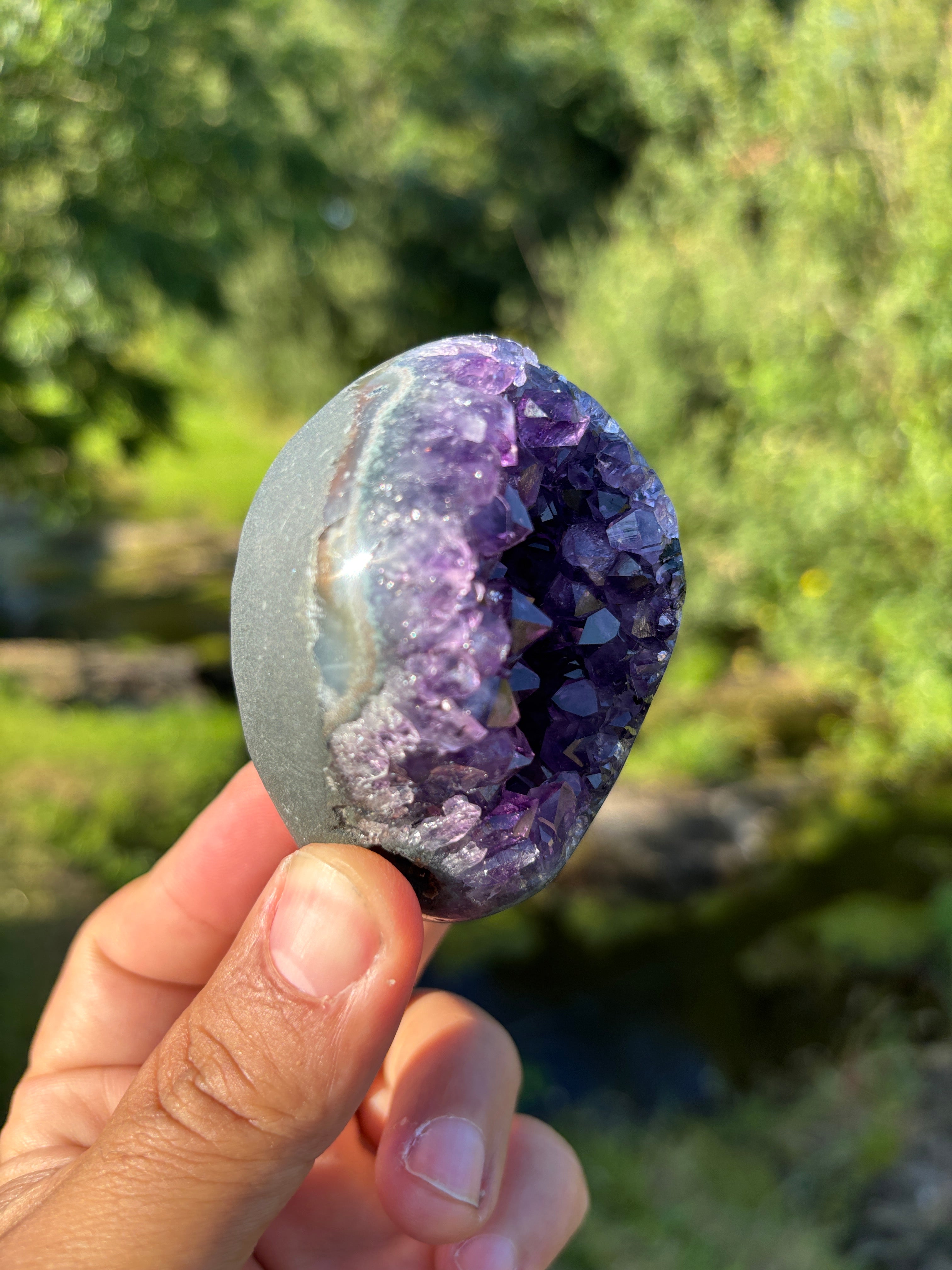 Stunning Egg Shape Amethyst Geode | Extra Quality Deep Purple Brazilian Crystal | Luxury Mineral Specimen