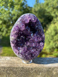 Stunning Egg Shape Amethyst Geode | Extra Quality Deep Purple Brazilian Crystal | Luxury Mineral Specimen