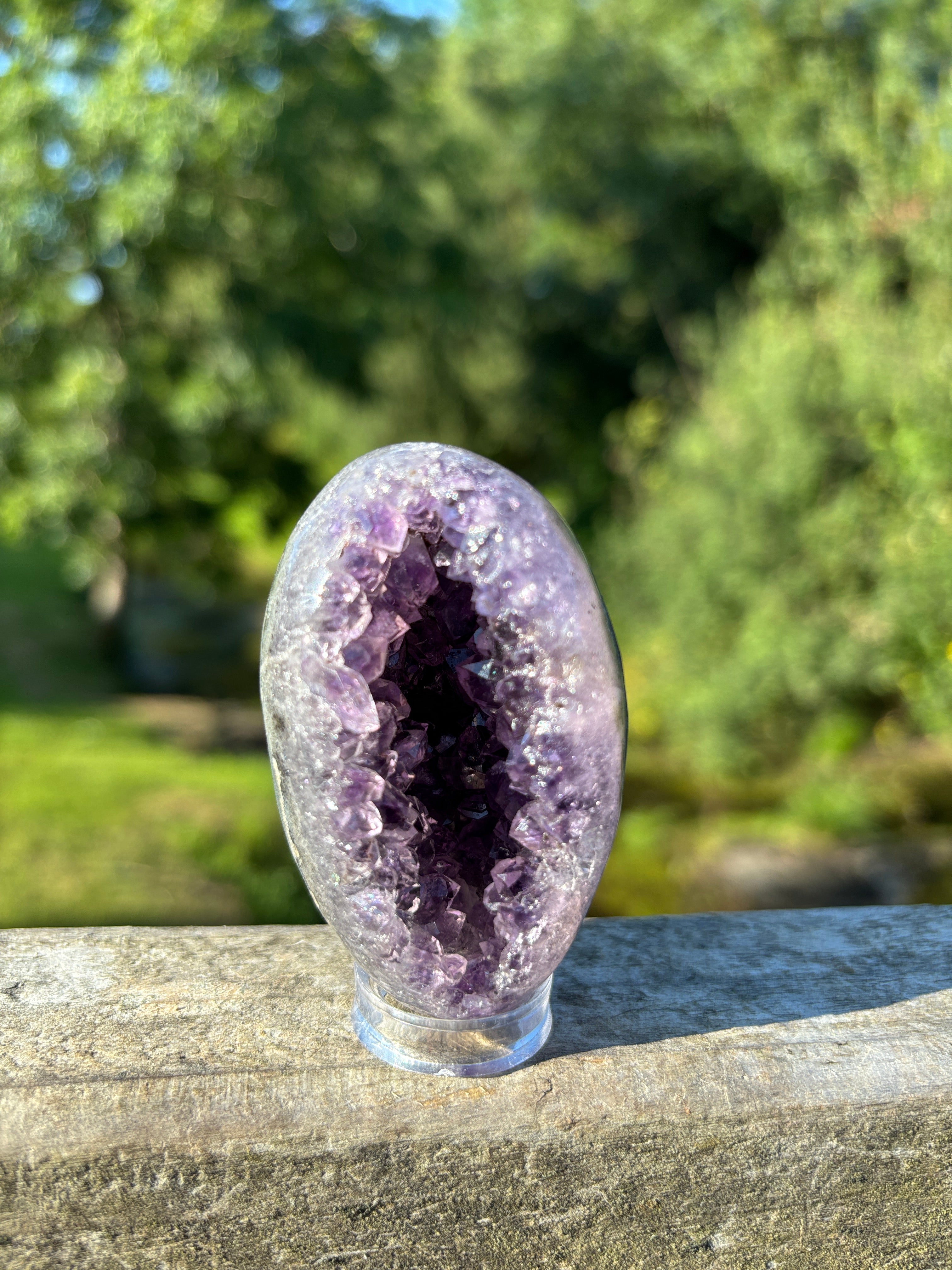 Stunning Egg Shape Amethyst Geode | Extra Quality Deep Purple Brazilian Crystal | Luxury Mineral Specimen