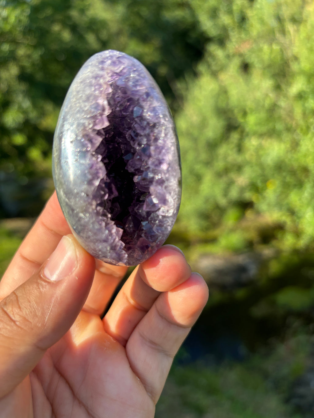 Stunning Egg Shape Amethyst Geode | Extra Quality Deep Purple Brazilian Crystal | Luxury Mineral Specimen