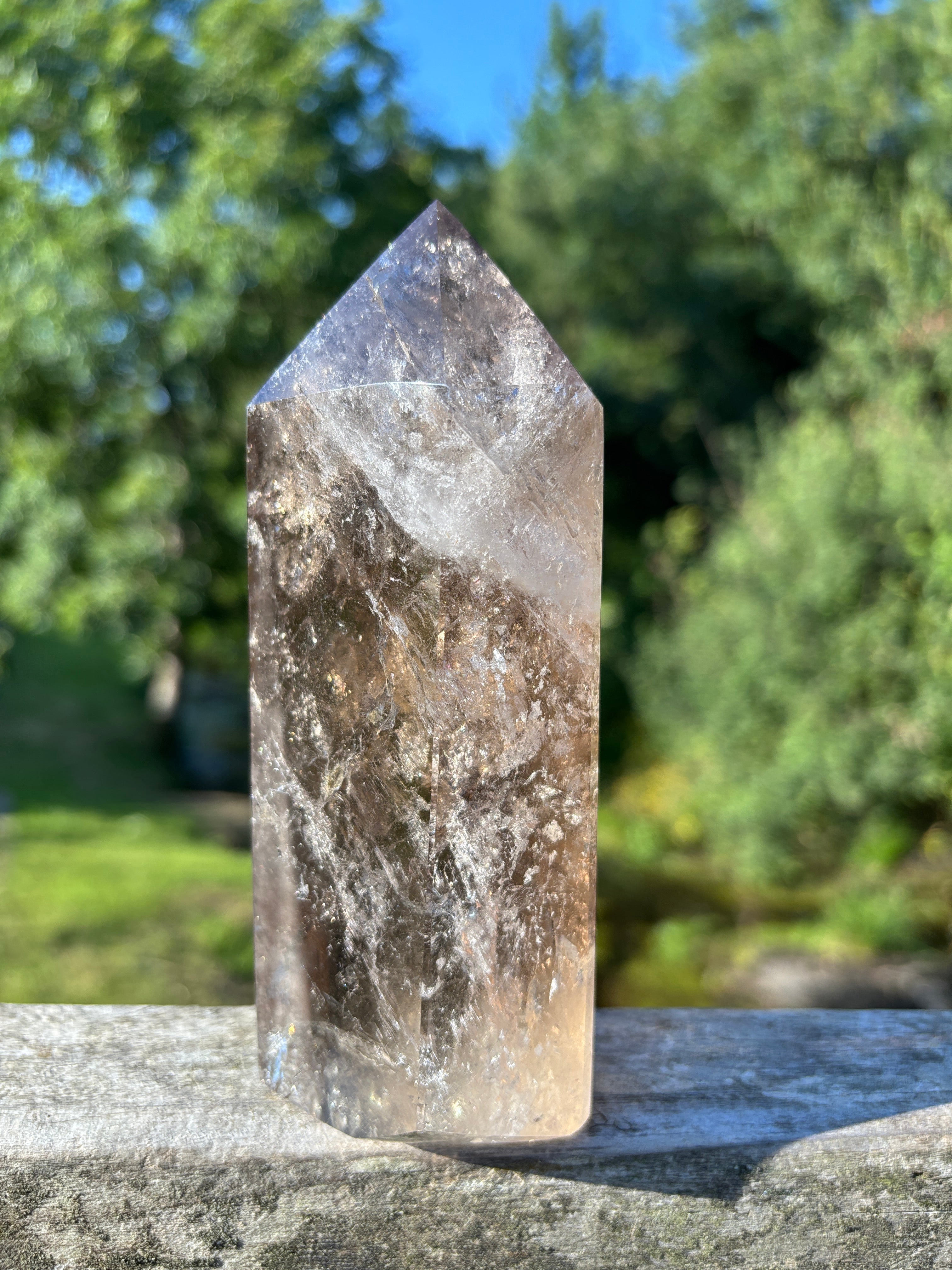Large Extra Quality Polished Smoky Quartz Point | Natural Brazilian Smoky Crystal Tower | Premium Home Decor Mineral Specimen