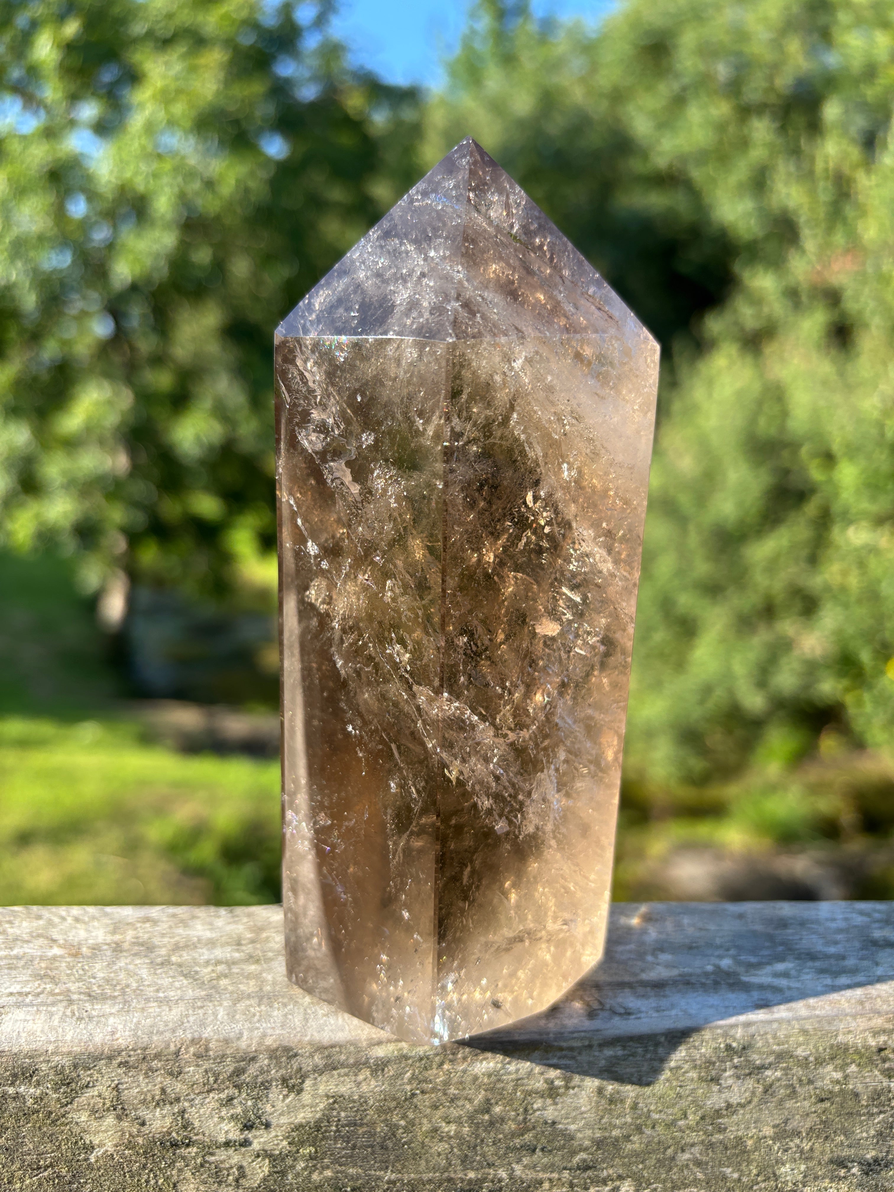 Large Extra Quality Polished Smoky Quartz Point | Natural Brazilian Smoky Crystal Tower | Premium Home Decor Mineral Specimen