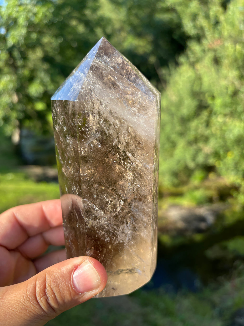 Large Extra Quality Polished Smoky Quartz Point | Natural Brazilian Smoky Crystal Tower | Premium Home Decor Mineral Specimen